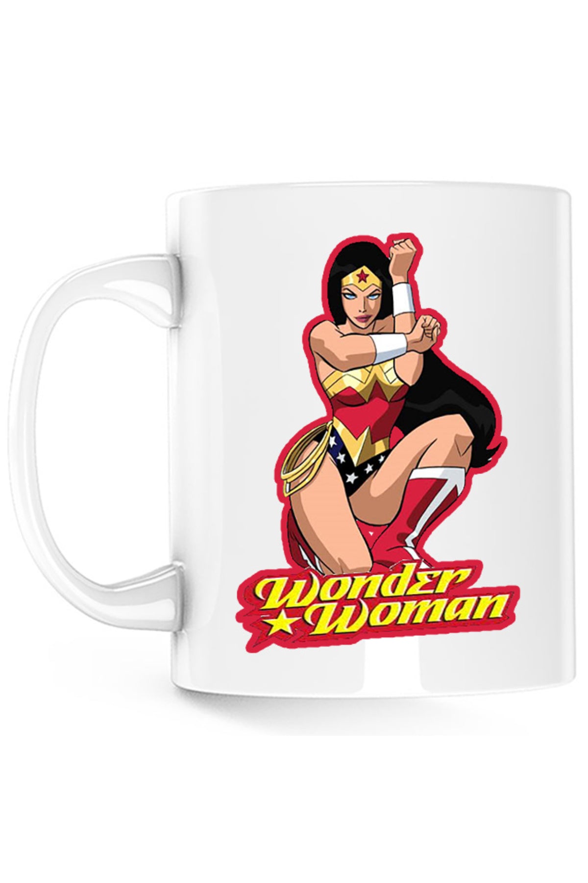 Cana Wonder Woman Red Lady Cartoon English Power Star, alba, 330 ml