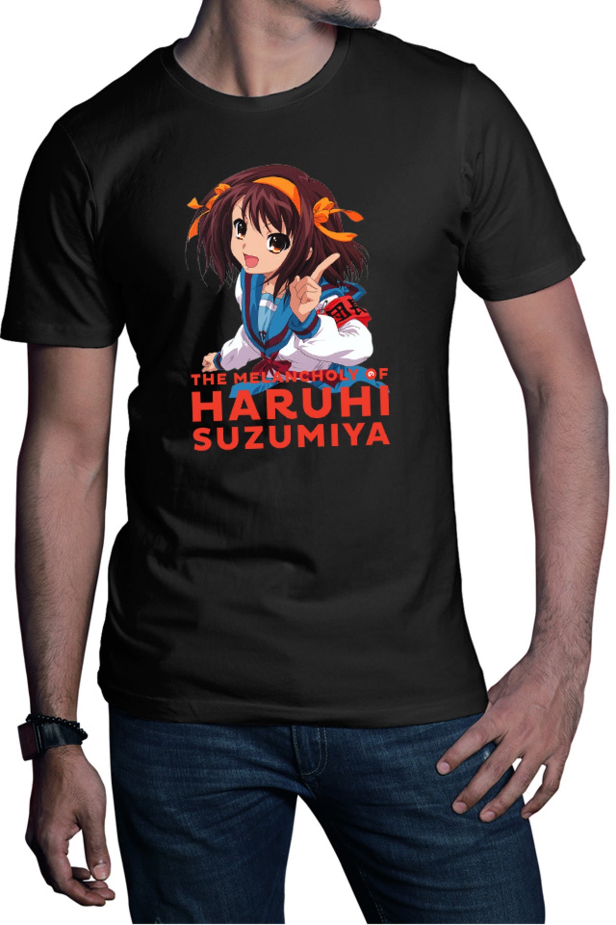Tricou barbati Haruhi Suzumiya SOS Club President Sci-fi Anime Otaku