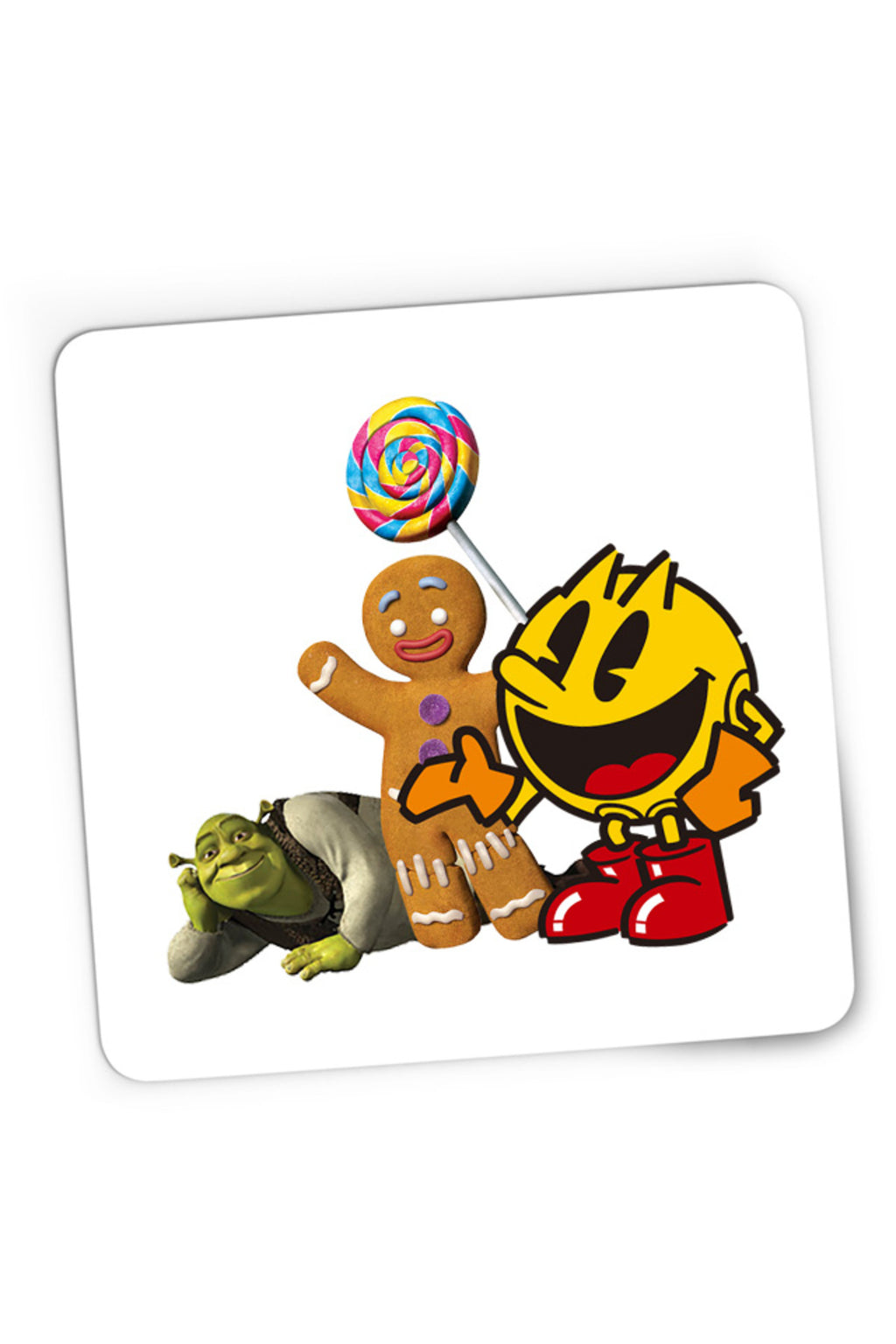 Mousepad Gaming Pac Man Shrek Cookie Happy, 21x19 cm