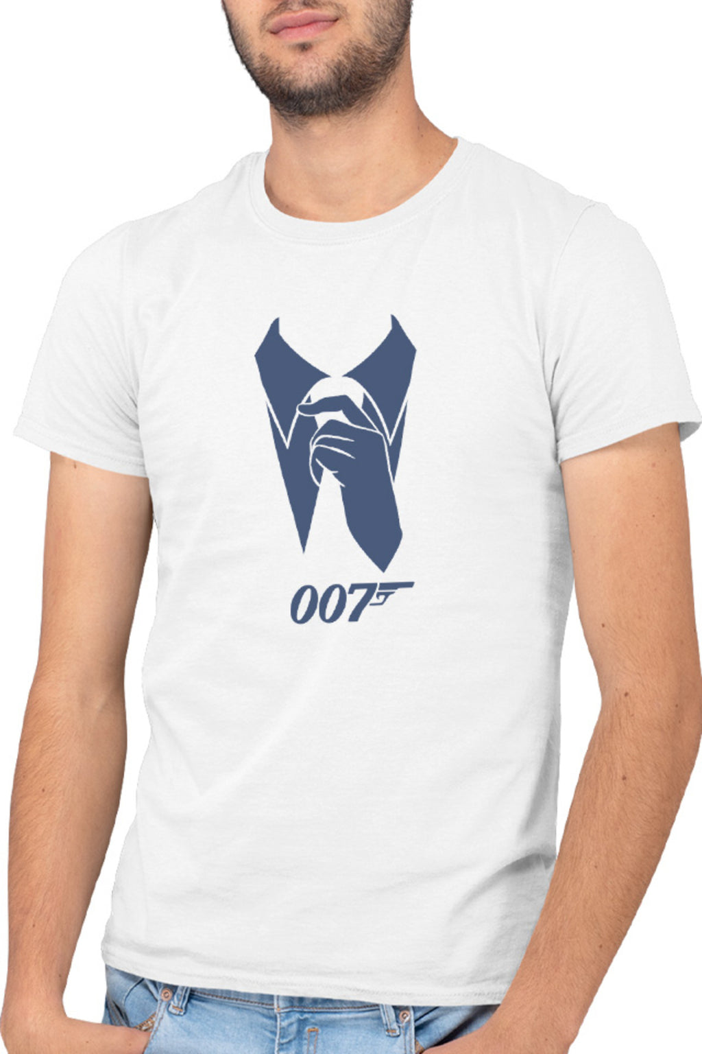 Tricou barbati James Bond White Collar Ian Fleming MI5