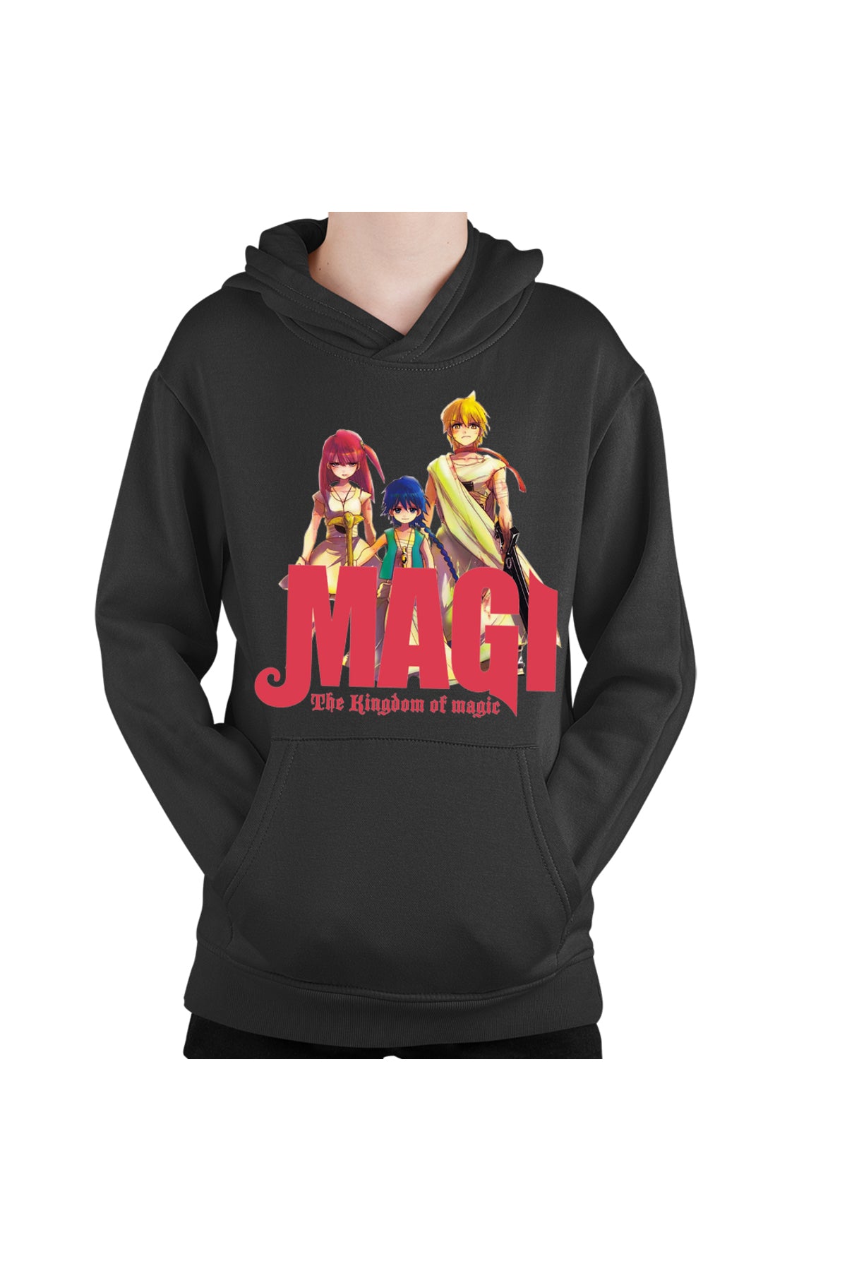 Hanorac copii Magi The Labyrinth of Magic Spirit Group Angry Pose Red Logo