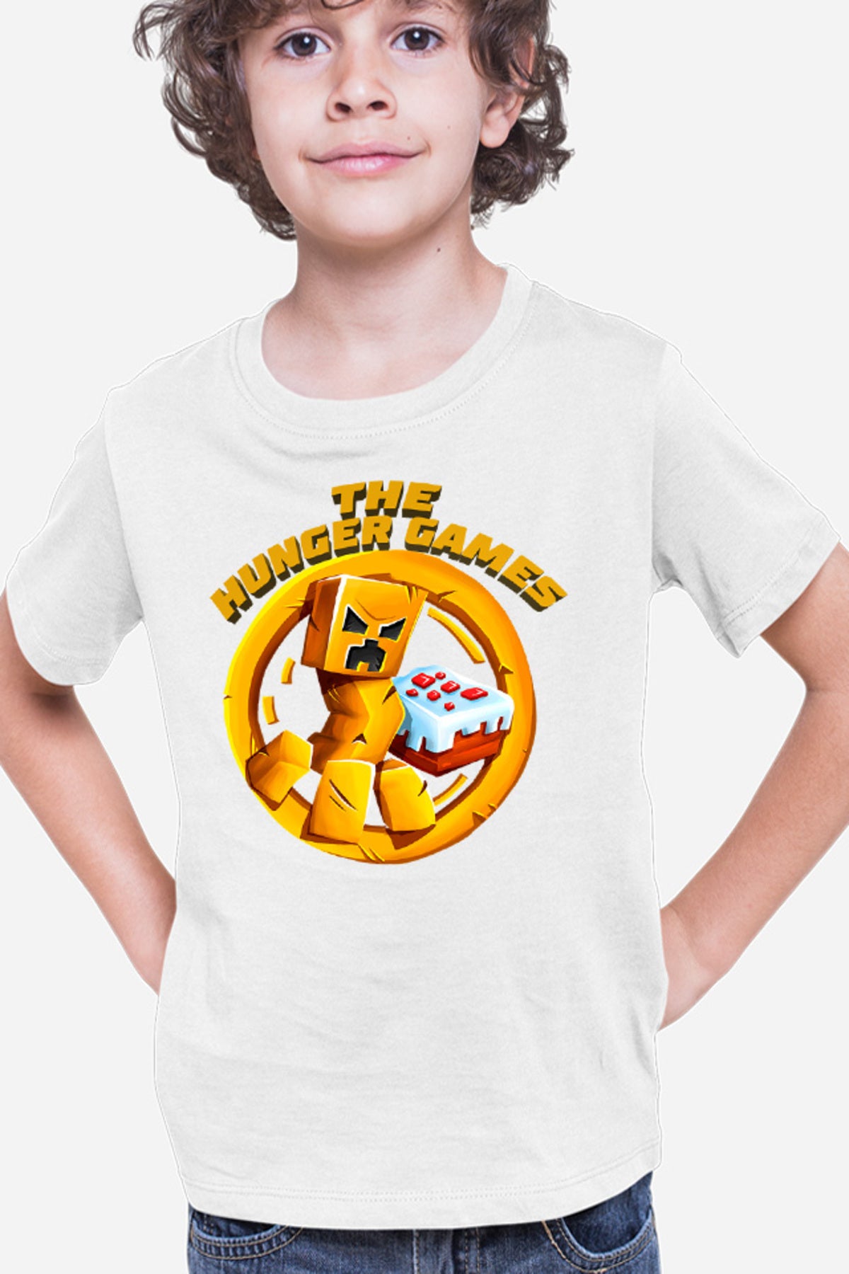 Tricou copii The Hunger Games Minecraft Logo Cake Creeper