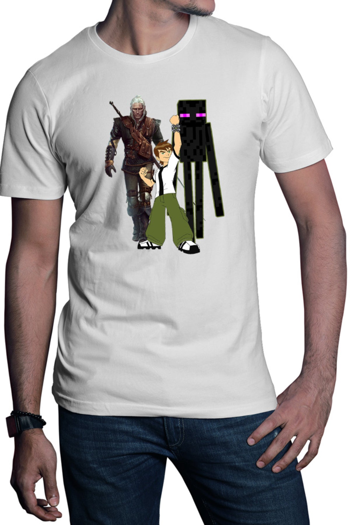 Tricou barbati Ben 10 Watch Minecraft Enderman Witcher Gerald Sword