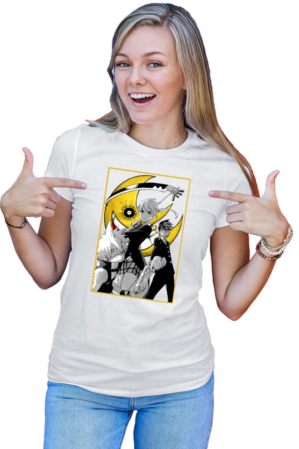 Tricou dama Soul Eater Group Death The Kid Black Star Soul Maka