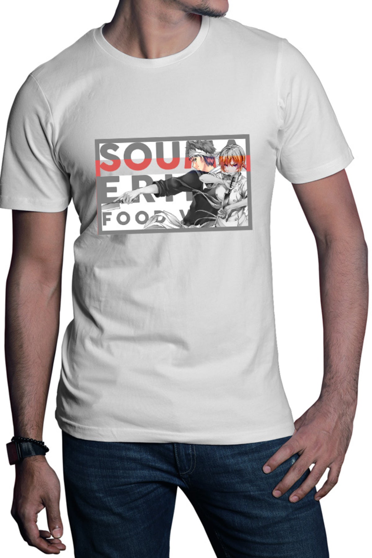 Tricou barbati Food Wars Souma Erina Manga Knife Anime Rosub