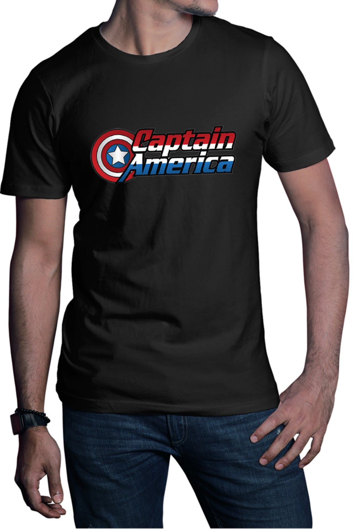 Tricou barbati Captain America Logo Marvel Super Powers Hero Kids