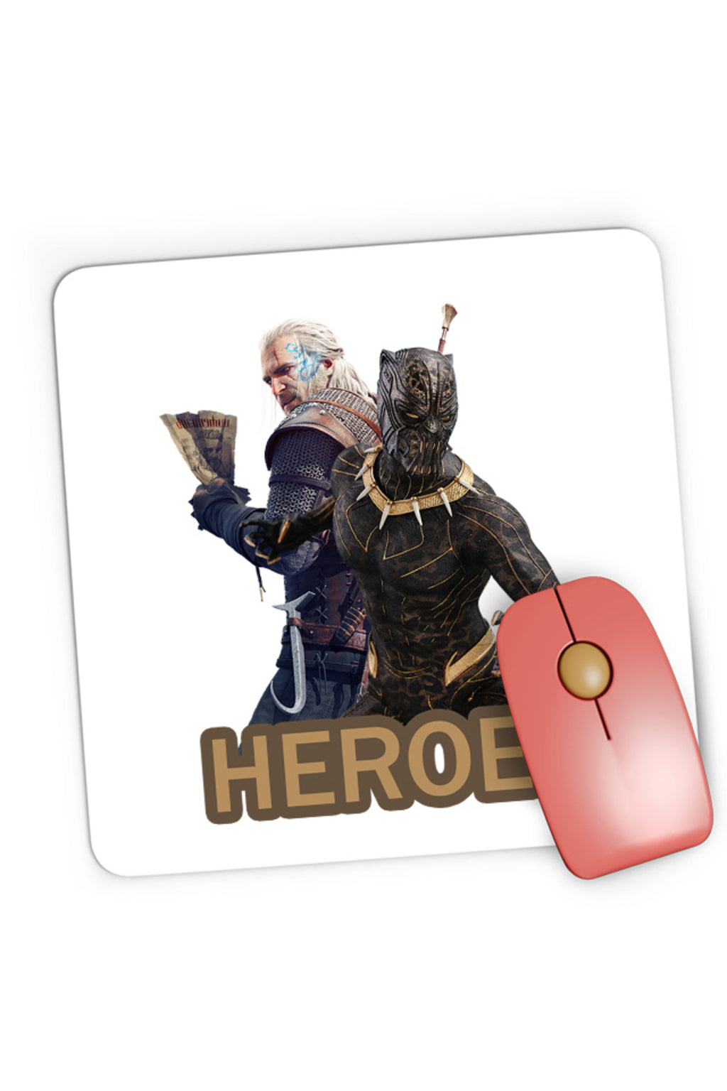 Mousepad Gaming Black Panther Witcher Gerald Vampires Medieval, 21x19 cm