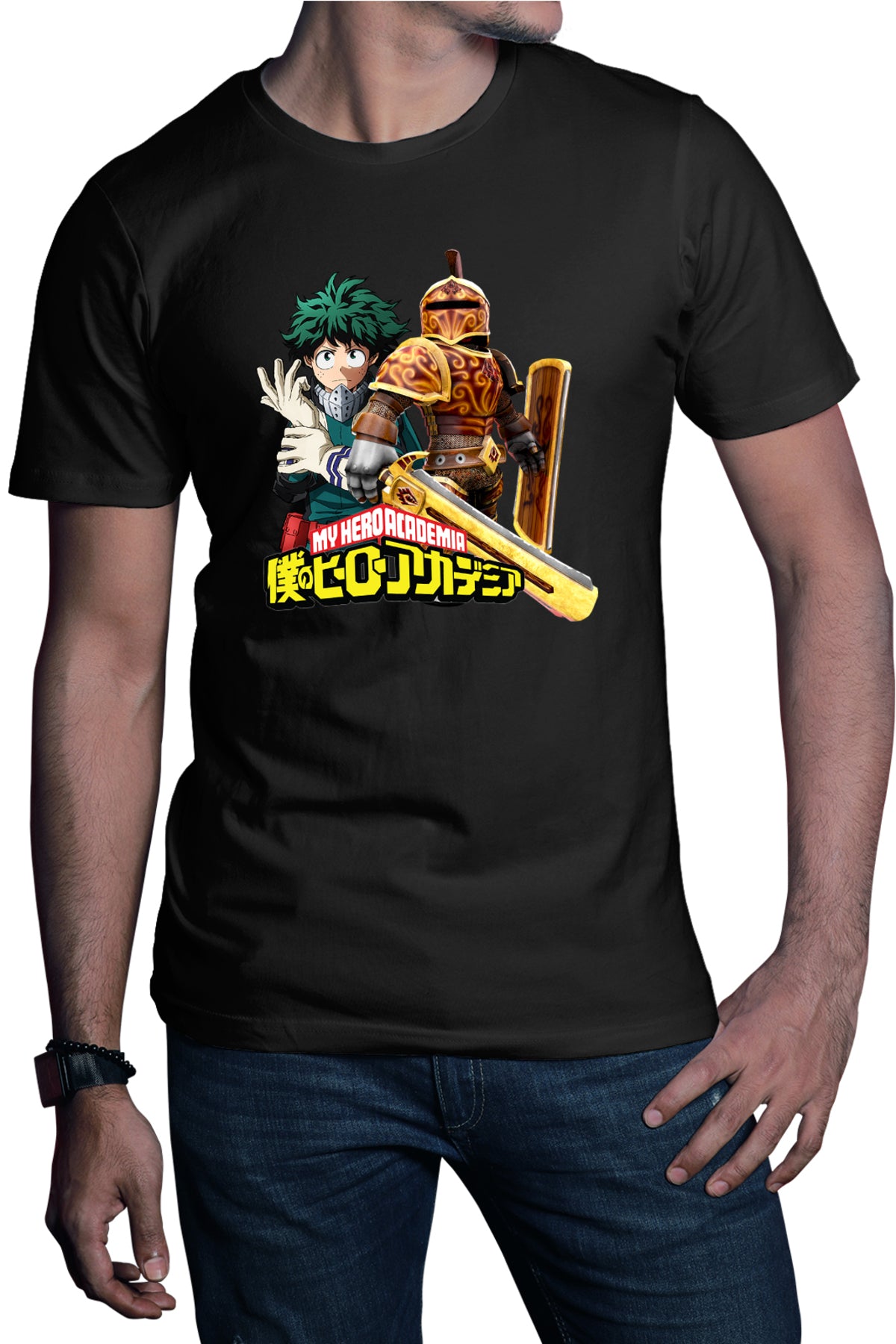 Tricou barbati Roblox Knight My Hero Academia Deku Anime