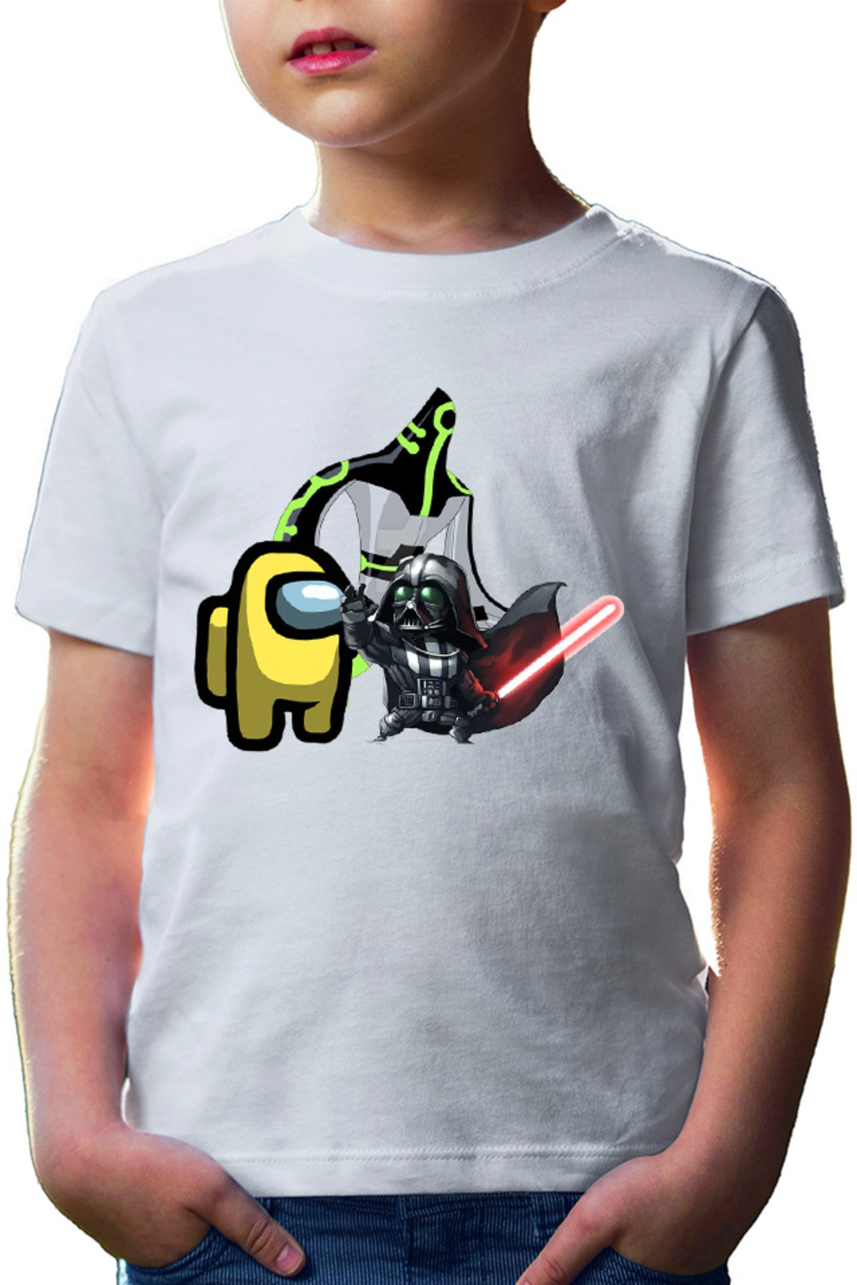 Tricou copii Ben 10 Among Us Crew Member Darth Vader Immortality Chibi