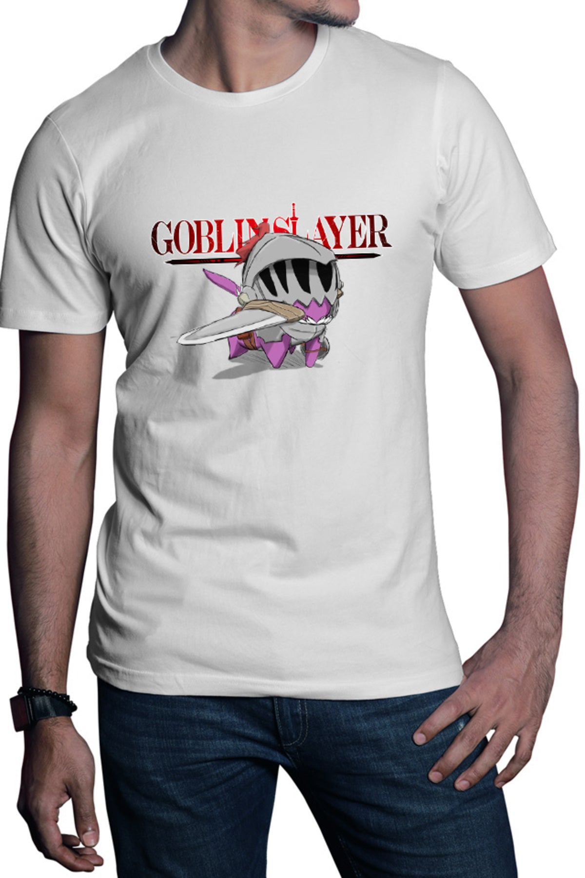 Tricou barbati Goblin Slayer Chibi Small Angry Otaku Baby Manga