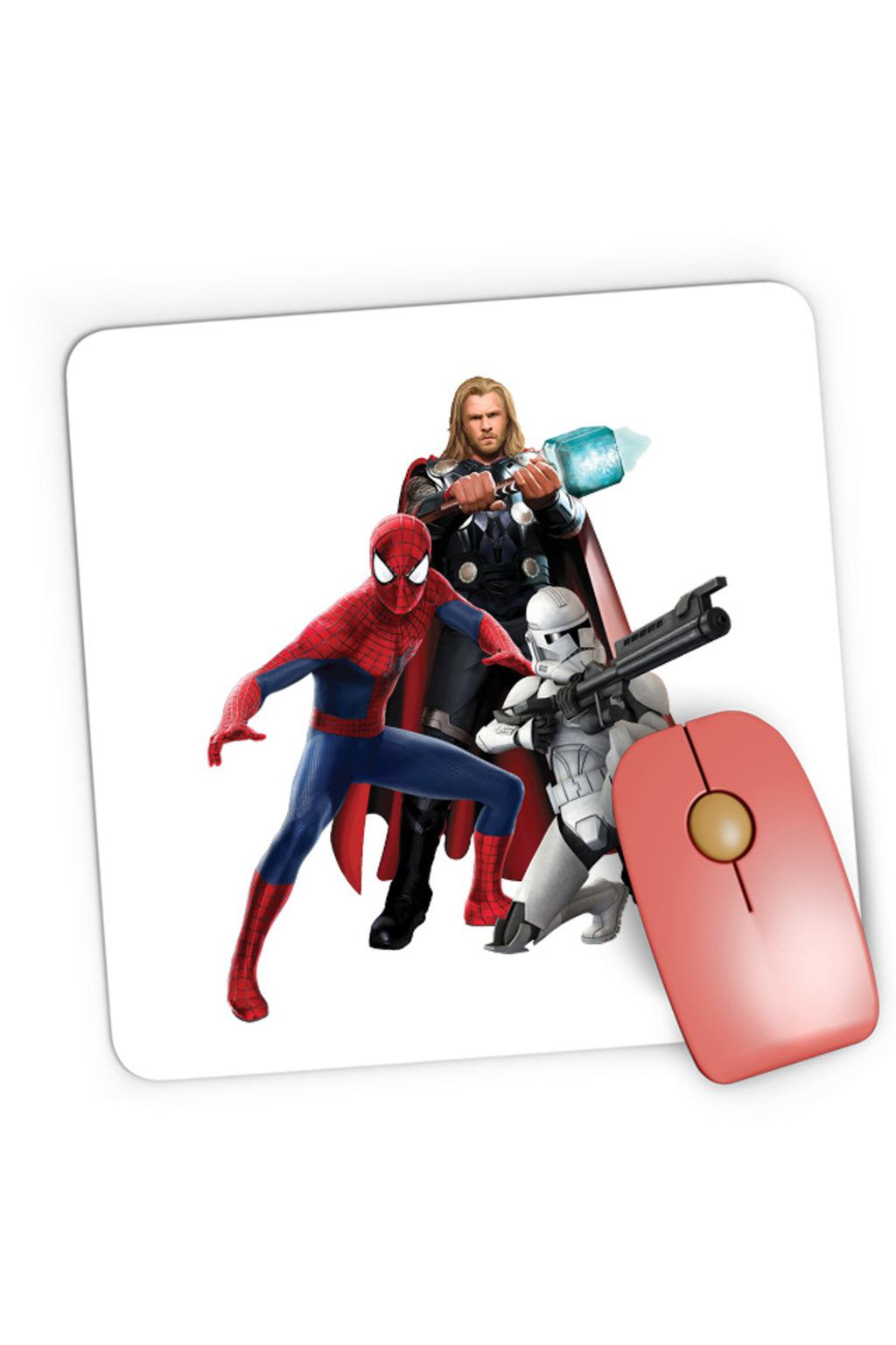 Mousepad Gaming Star Wars Spiderman Thor Marvel Clone Trooper, 21x19 cm