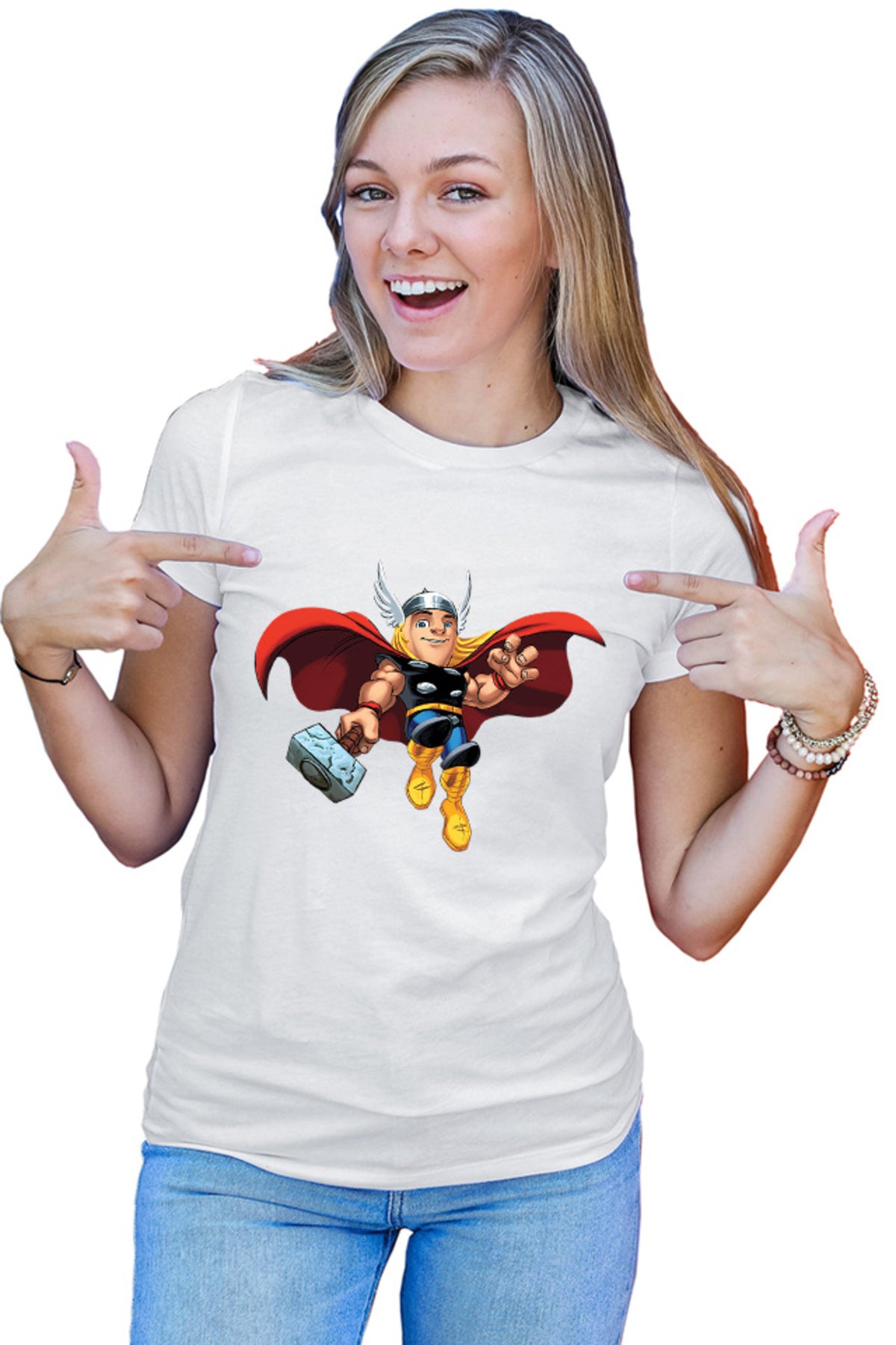 Tricou dama Thor Fly Hammer Arrogant Midgard God Walt Disney
