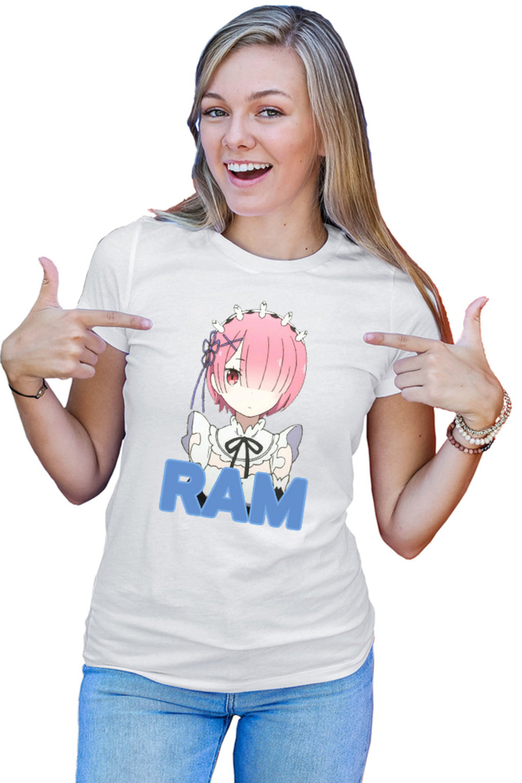 Tricou dama Re Zero RAM Sister Isekai Paranormal Demon Time Travel