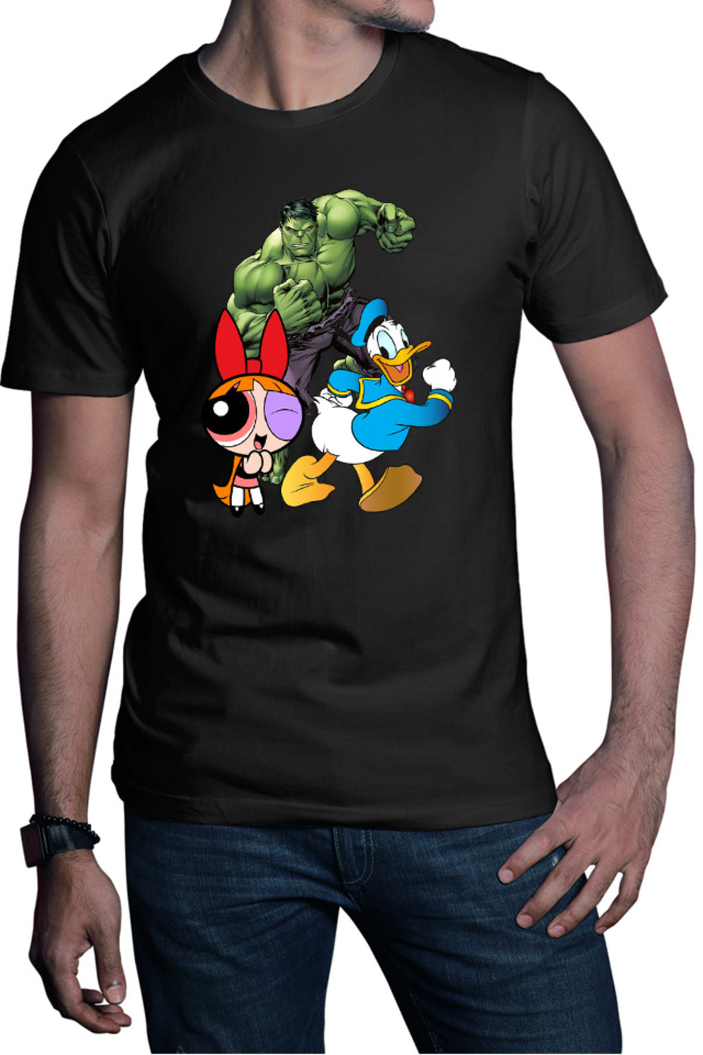 Tricou barbati Hulk Marvel Donald Duck Powerpuff Girls