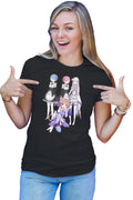 Tricou dama Re zero REM RAM Emilia Felix Cat Waifu Yandere Doki Doki