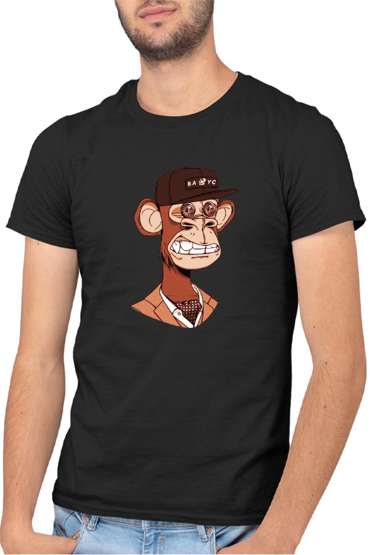 Tricou barbati NFT Monkey Modern Financial Global Economy