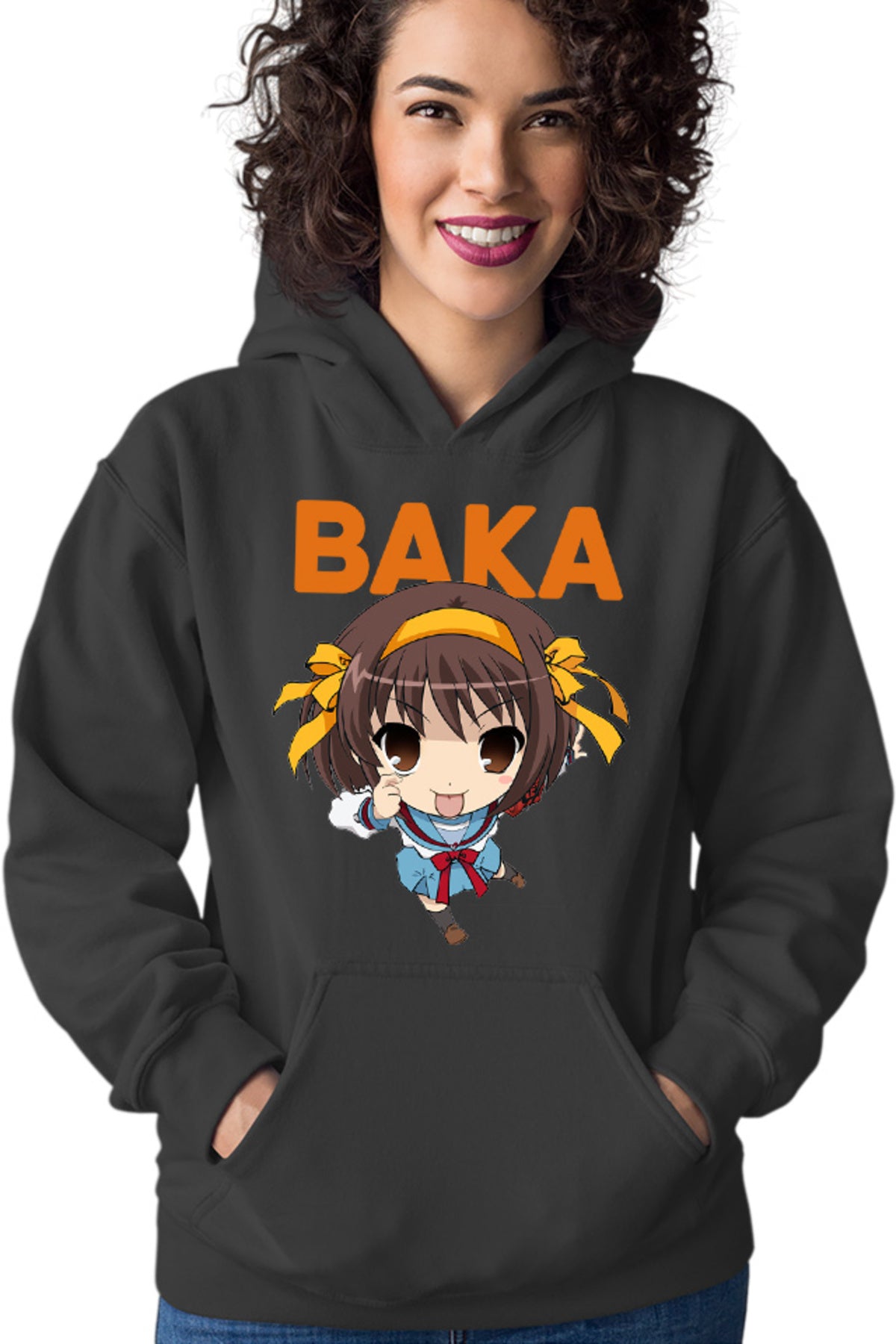 Hanorac dama Haruhi Suzumiya Baka Emoji Chibi Otaku Anime Japan