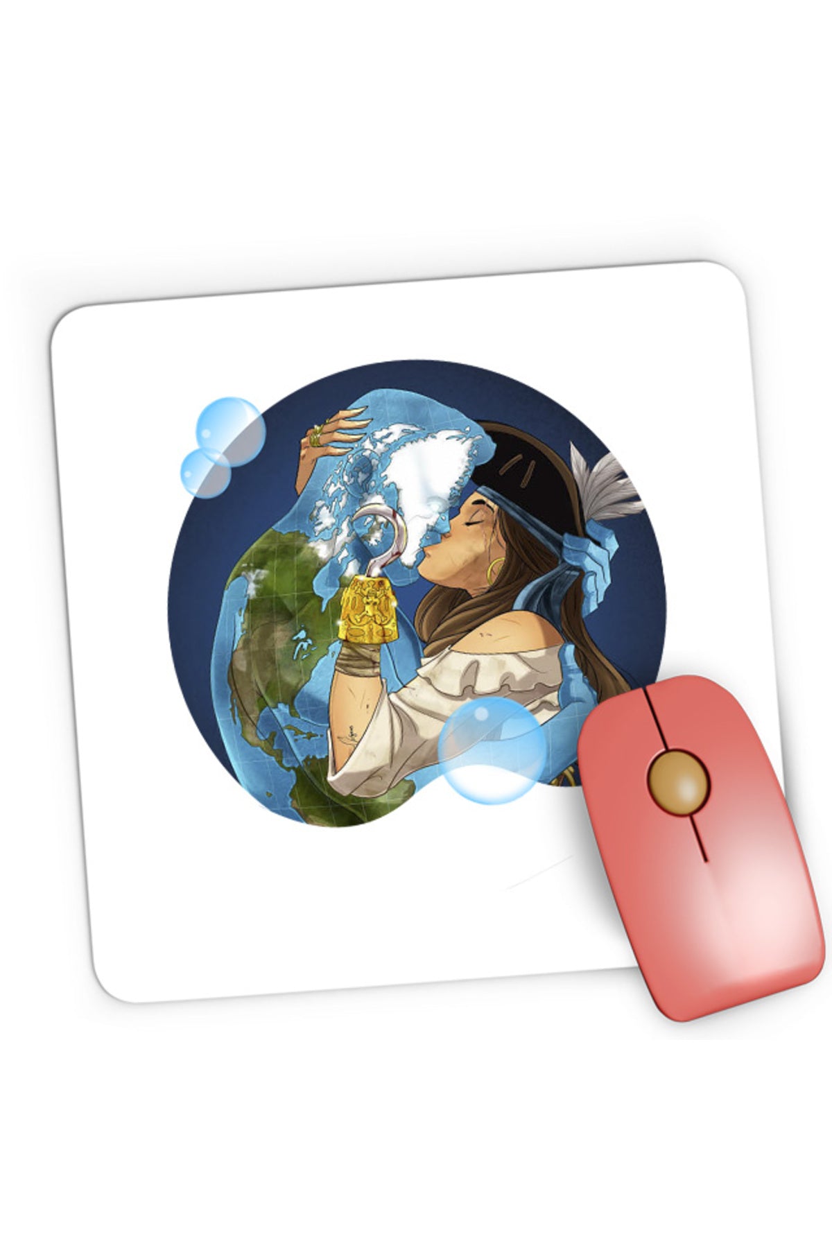 Mousepad Gaming NFT XOXO Earth Protect Nature Mother Animals, 21x19 cm