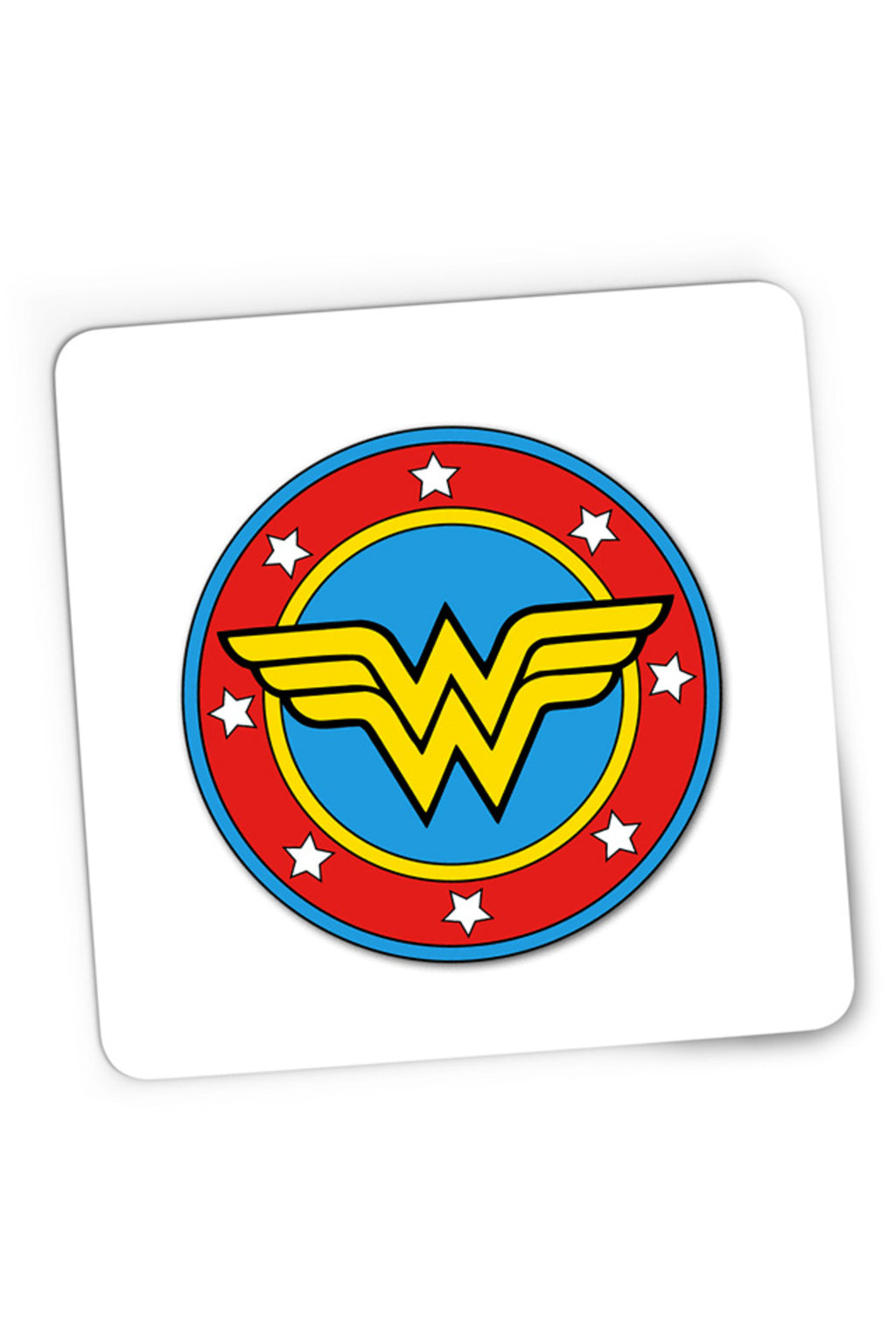 Mousepad Gaming Wonder Woman Logo Symbol Stars Flag Round Marvel DC, 21x19 cm