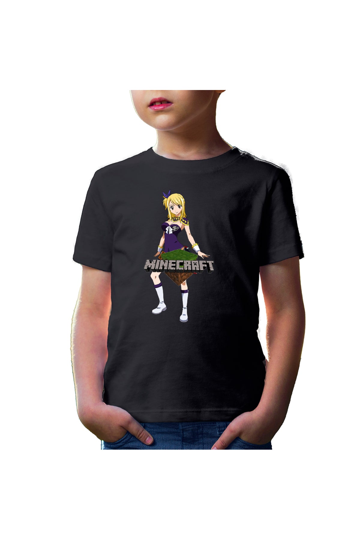 Tricou copii Fairy Tail Lucy Minecraft Fan Anime Manga