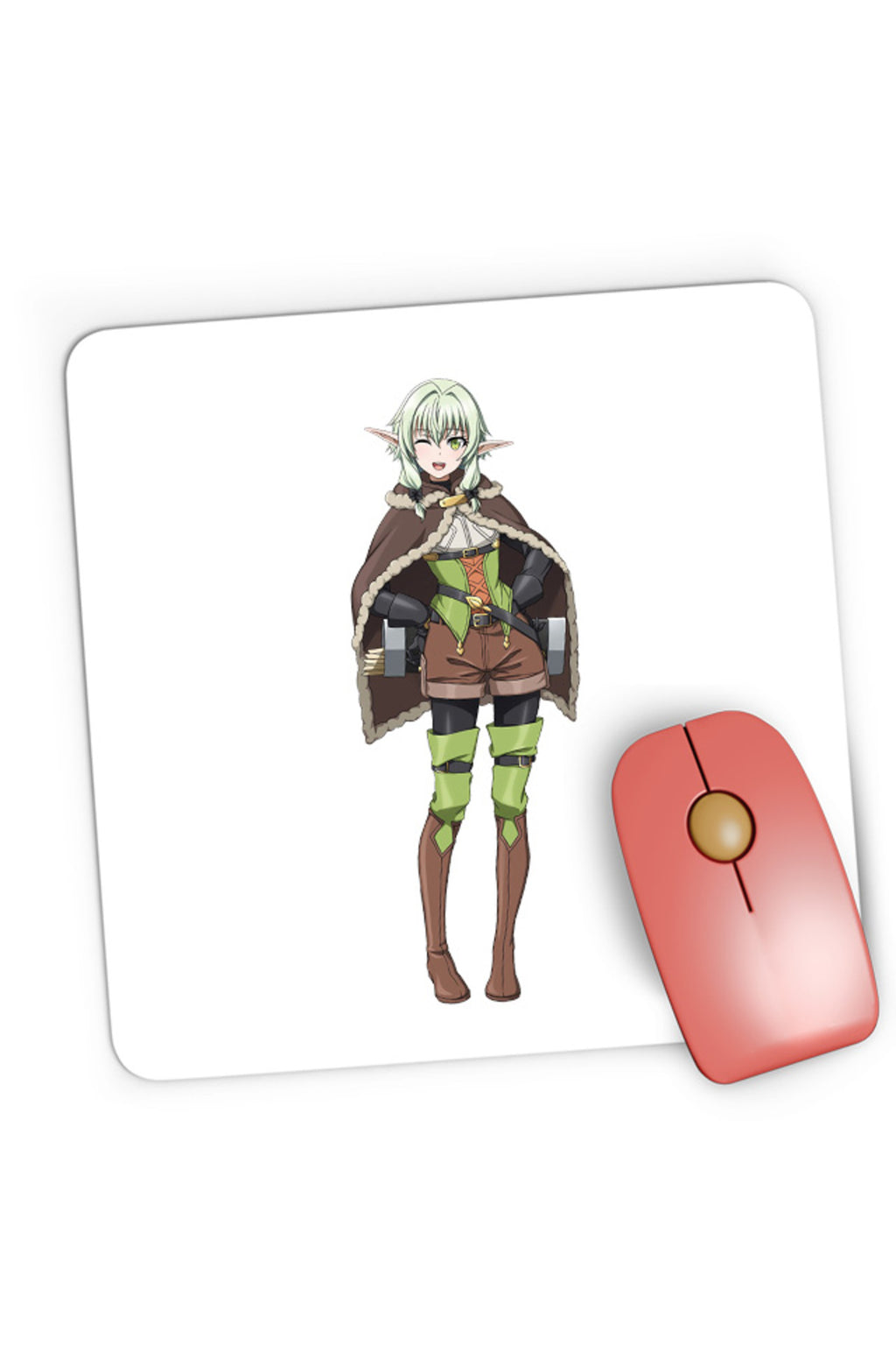 Mousepad Gaming Goblin Slayer Elf Forest Helper Magic Healer Fantasy Anime, 21x19 cm