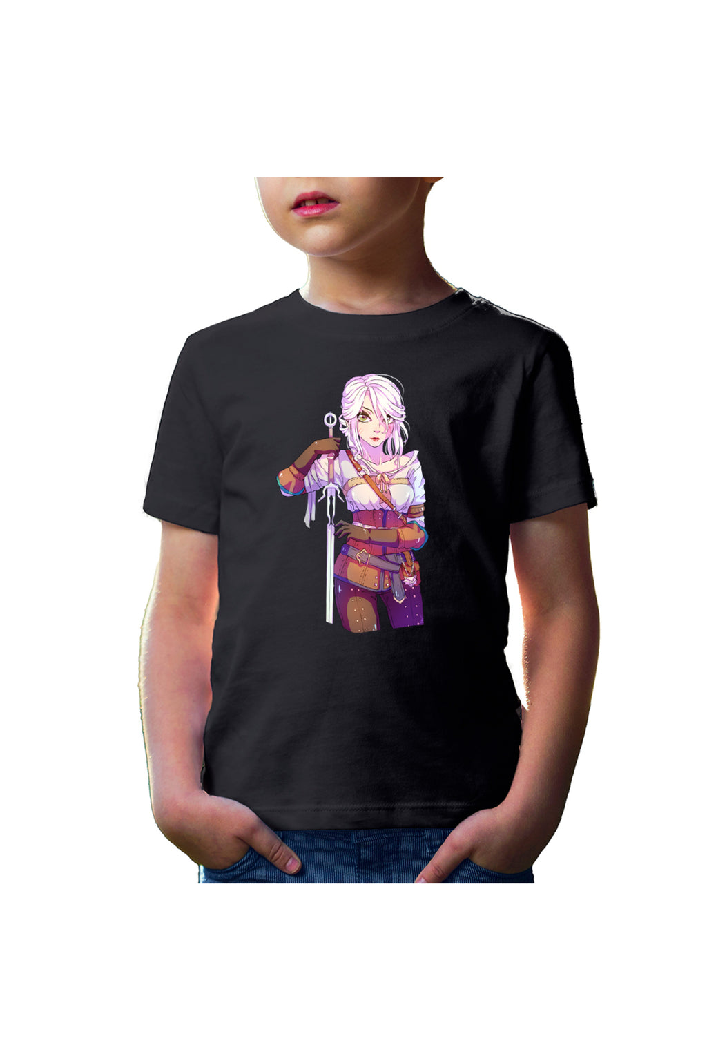 Tricou copii The Witcher Ciri Anime Mangaka Girl Hunter
