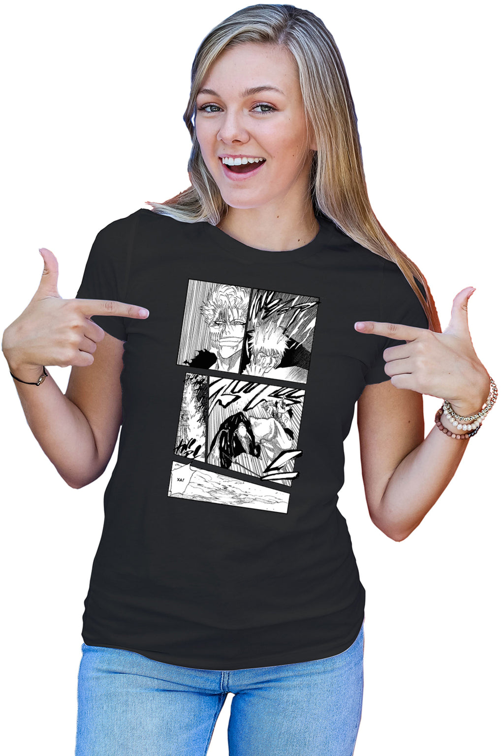 Tricou dama Bleach Ichigo Manga Katana Atack