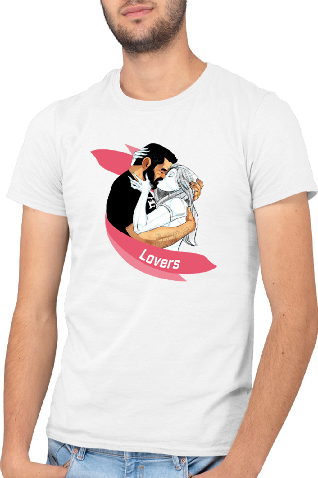 Tricou barbati NFT XOXO Lovers Kiss Hug Kind Pencil Sketch