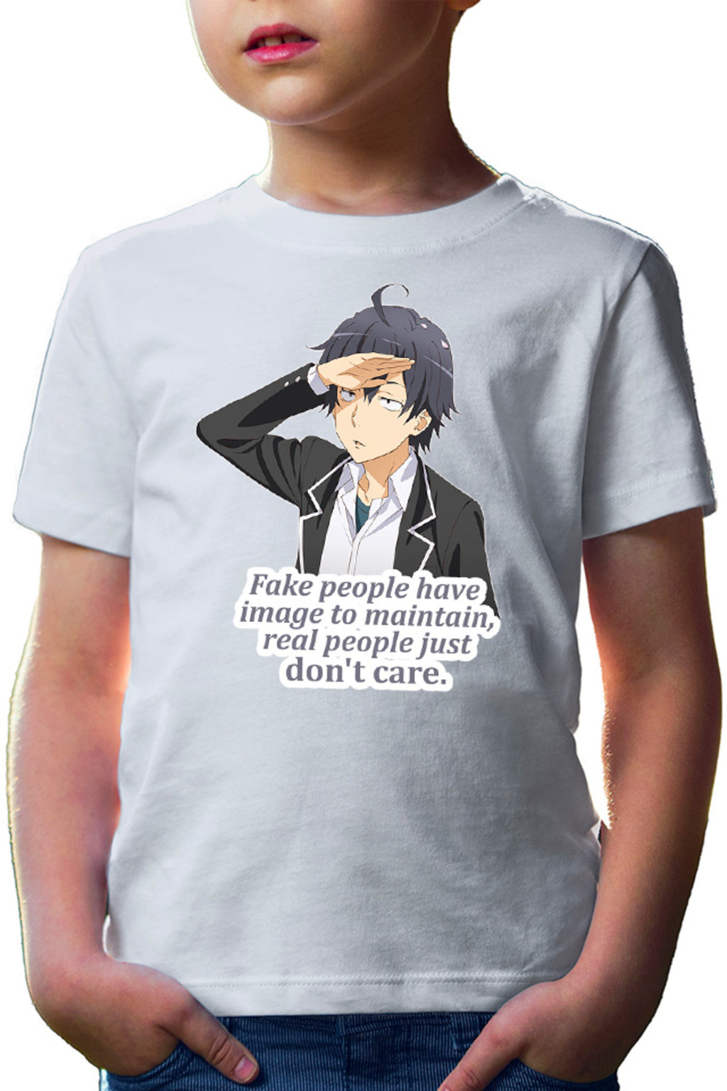 Tricou copii OreGairu Hikigaya Hachiman Fake Otaku