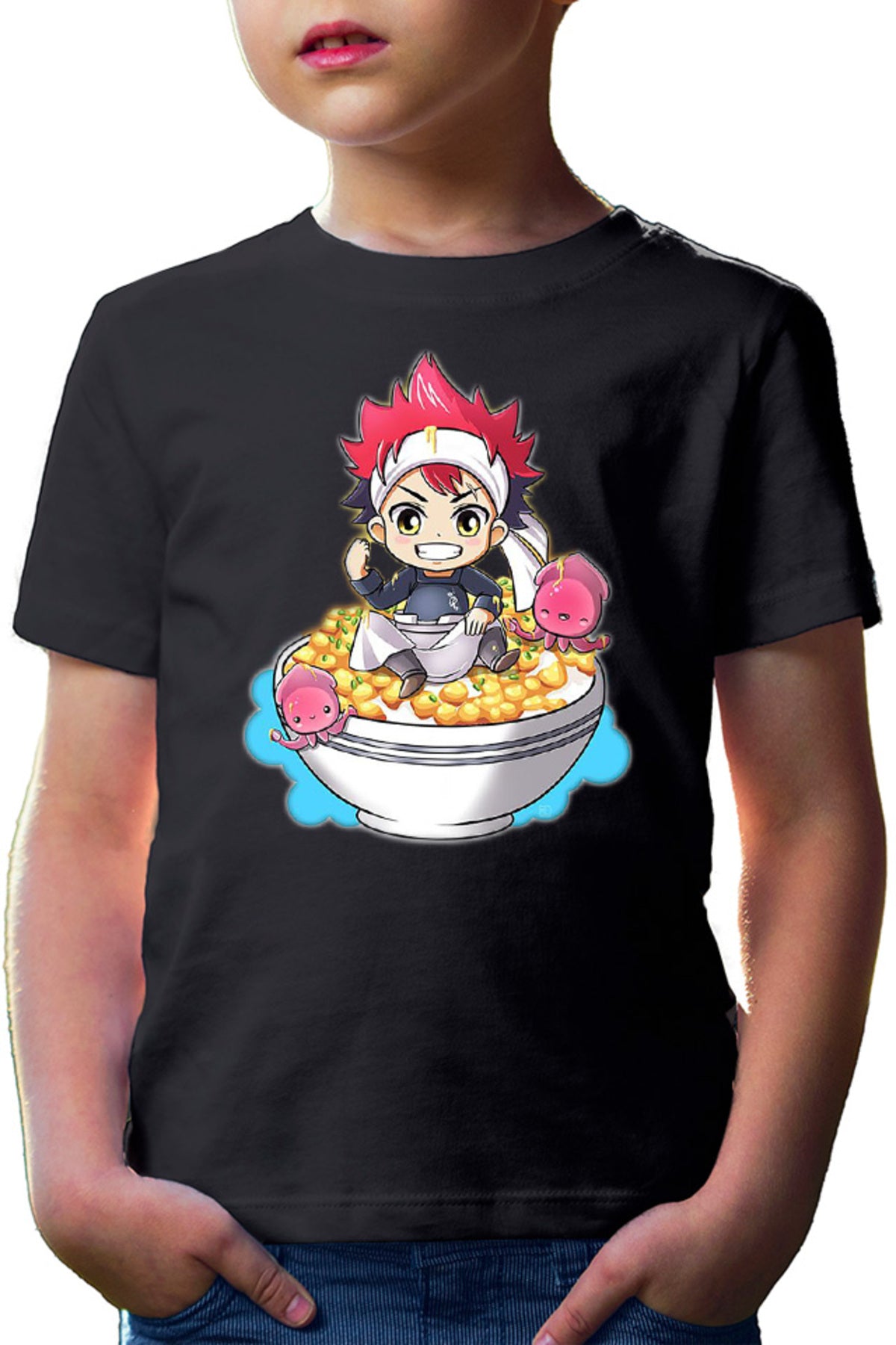 Tricou copii Food Wars Chibi Souma Rice Bow Anime Kage
