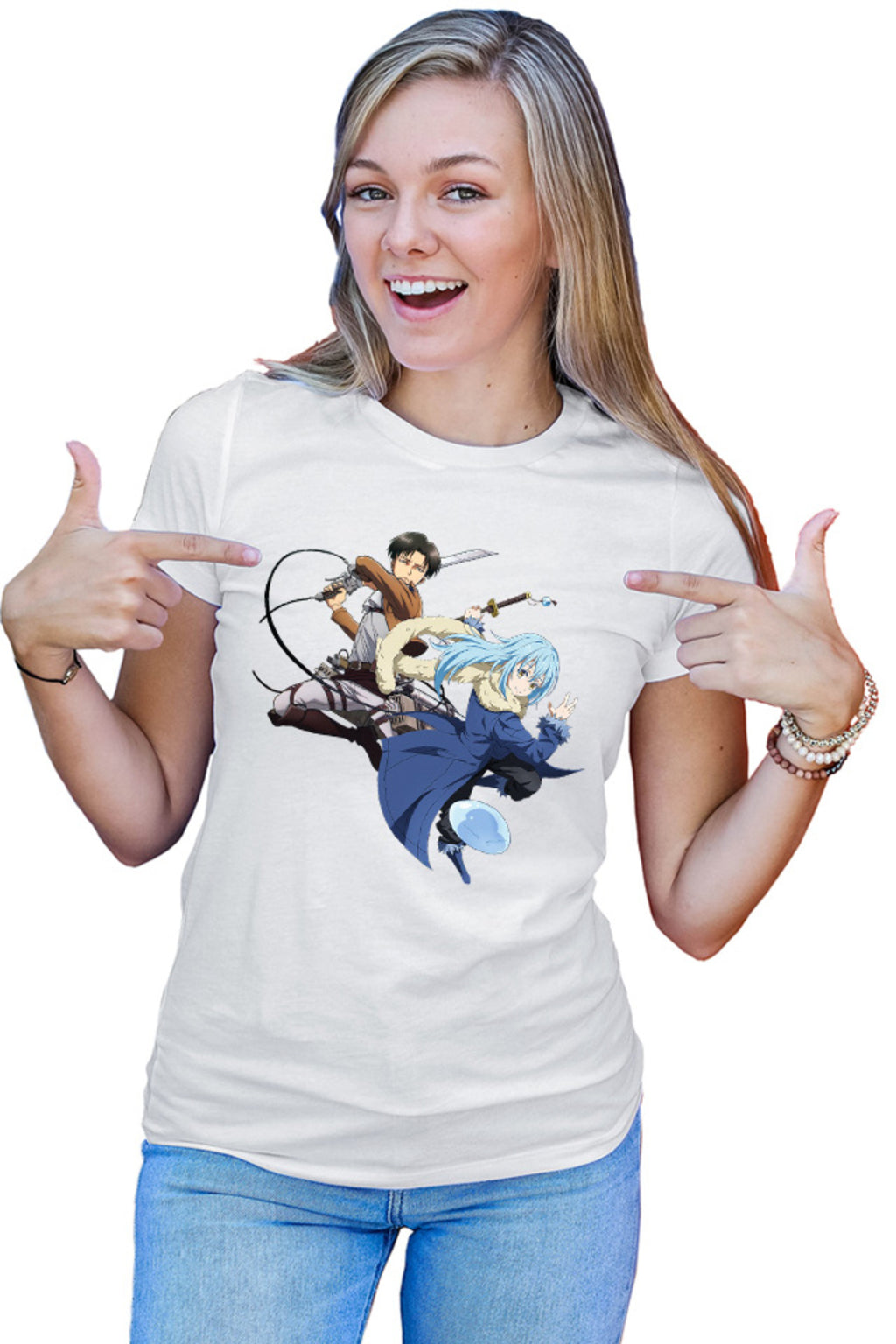 Tricou dama TenSura Slime Isekai Rinmuru Levi Attack on Titan