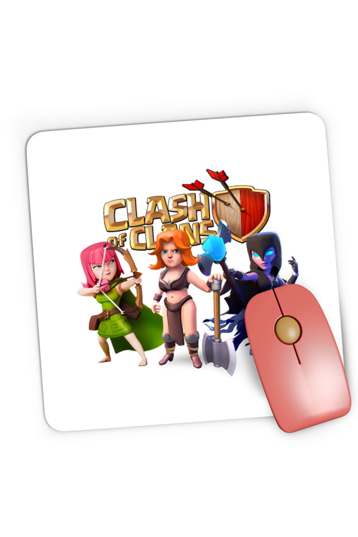 Mousepad Gaming Clash of Clans Archer Mage Fighter Rage Supercell, 21x19 cm