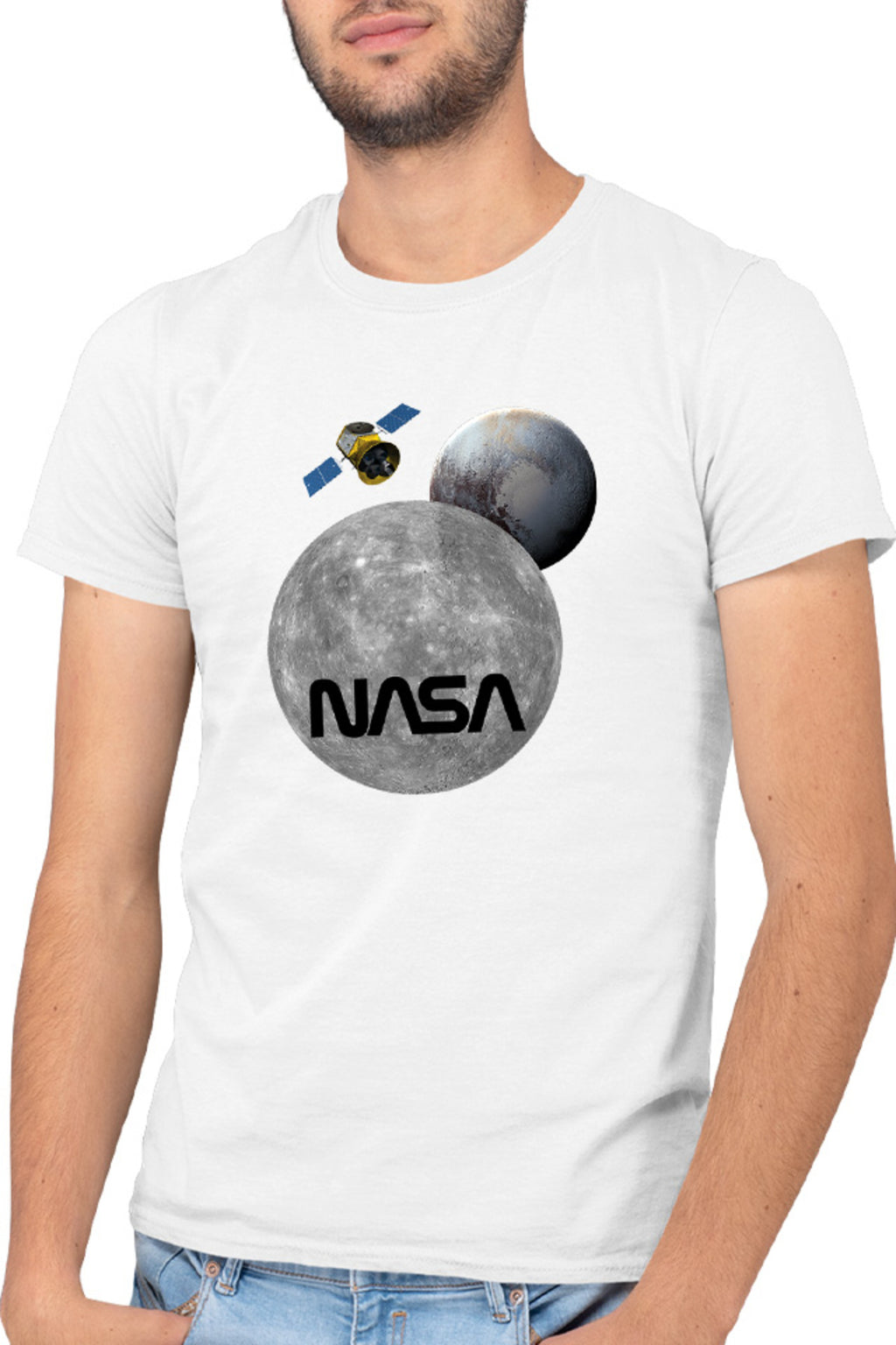 Tricou barbati NASA Moon Pluto Space Ship