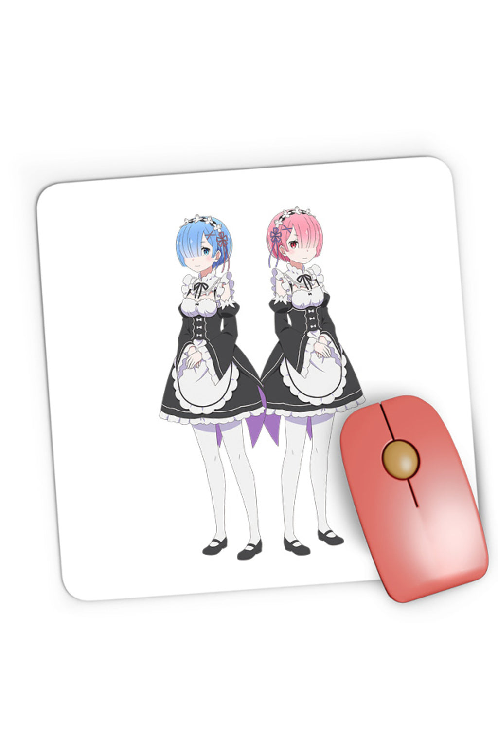 Mousepad Gaming Re Zero REM RAM Demon Siblings Horns Power Tribe, 21x19 cm
