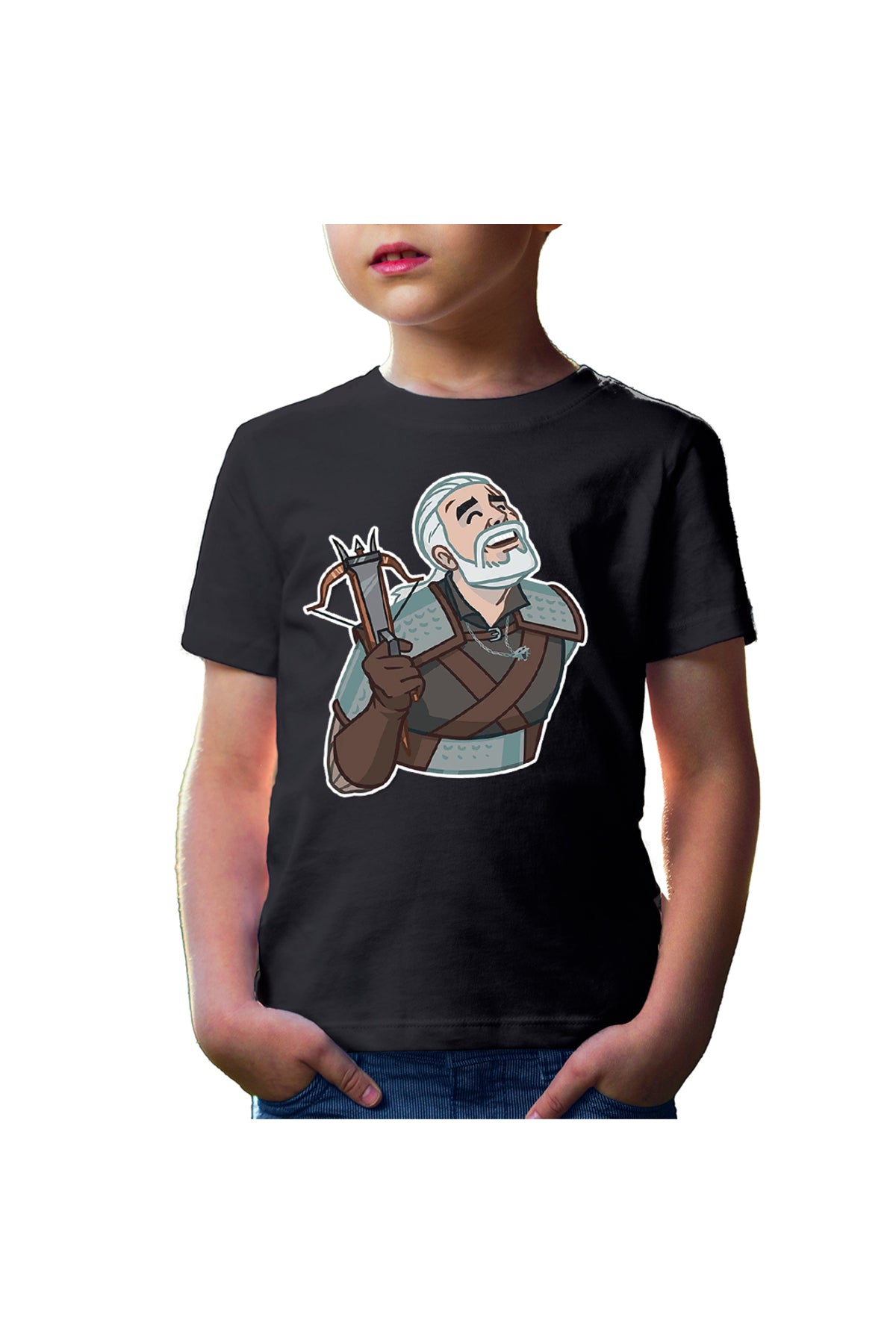 Tricou copii The Witcher Geralt Demon Slayer Cartoon Play