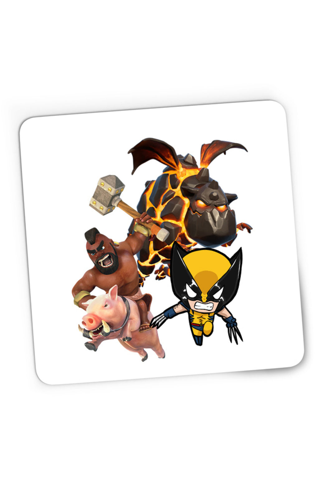 Mousepad Gaming Clash Royale Clash of Clans Volcano Dragon Rare Pig Fly, 21x19 cm