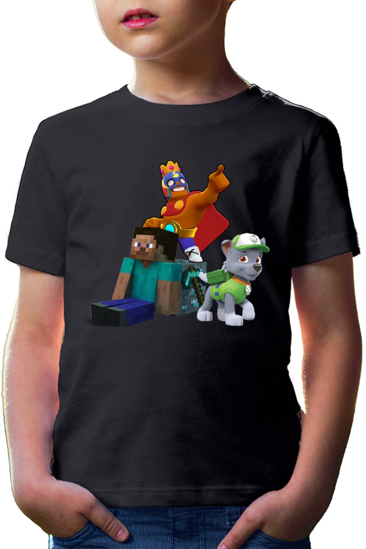 Tricou copii Brawl Stars Player Minecraft Diamond Cube Paw Patrol Rocky