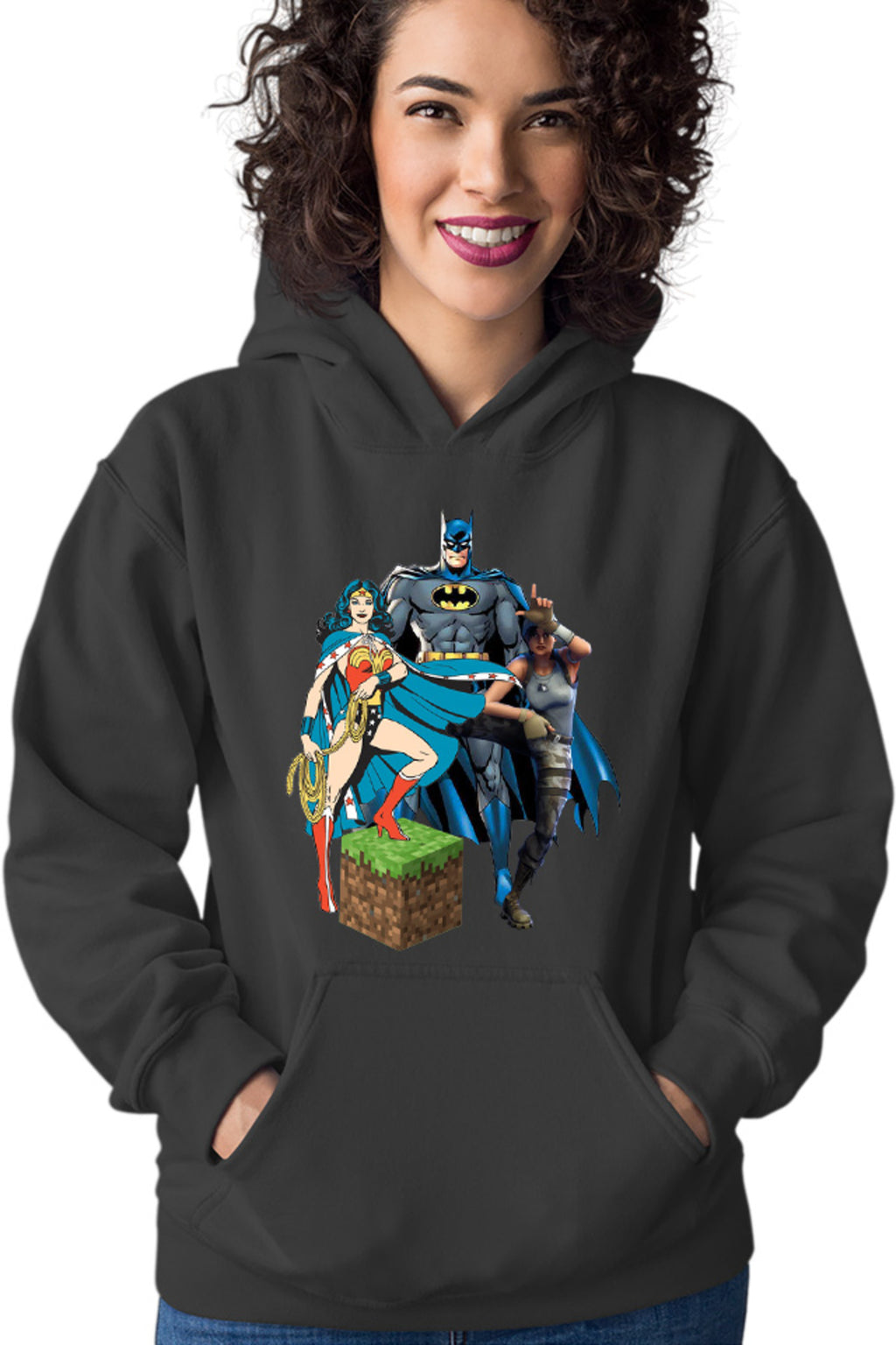 Hanorac dama Wonder Woman Minecraft Grass Cube Batman Fortnite Dance