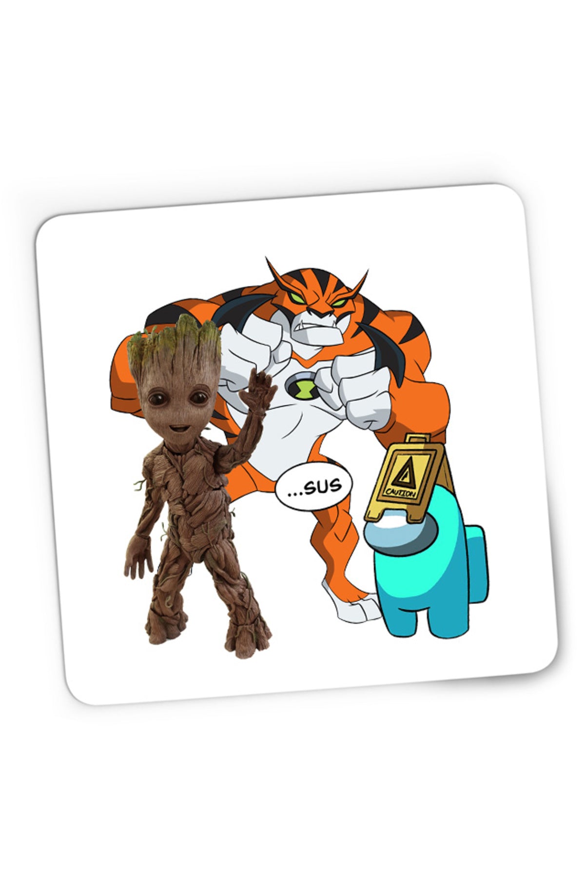 Mousepad Gaming Baby Groot Ben 10 Huge Cat Among Us Sus, 21x19 cm