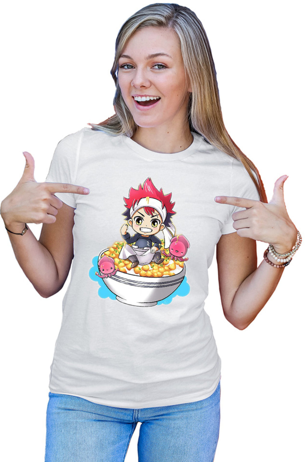 Tricou dama Food Wars Chibi Souma Rice Bow Anime Kage