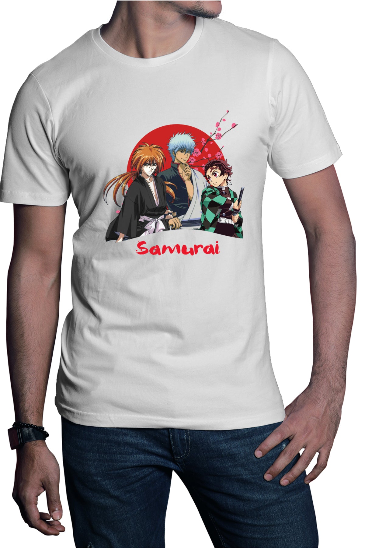 Tricou barbati Rurouni Kenshin Samurai Trio Text Sepuku