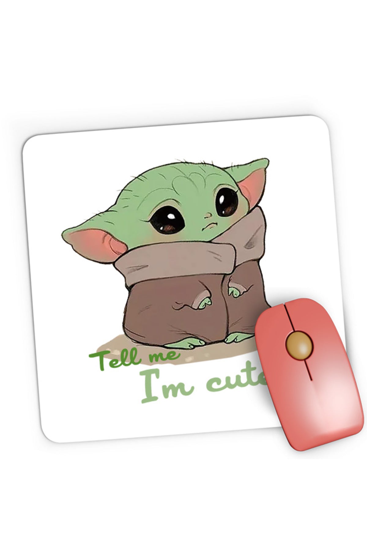 Mousepad Gaming Baby Yoda Angry Cute Mondorian, 21x19 cm
