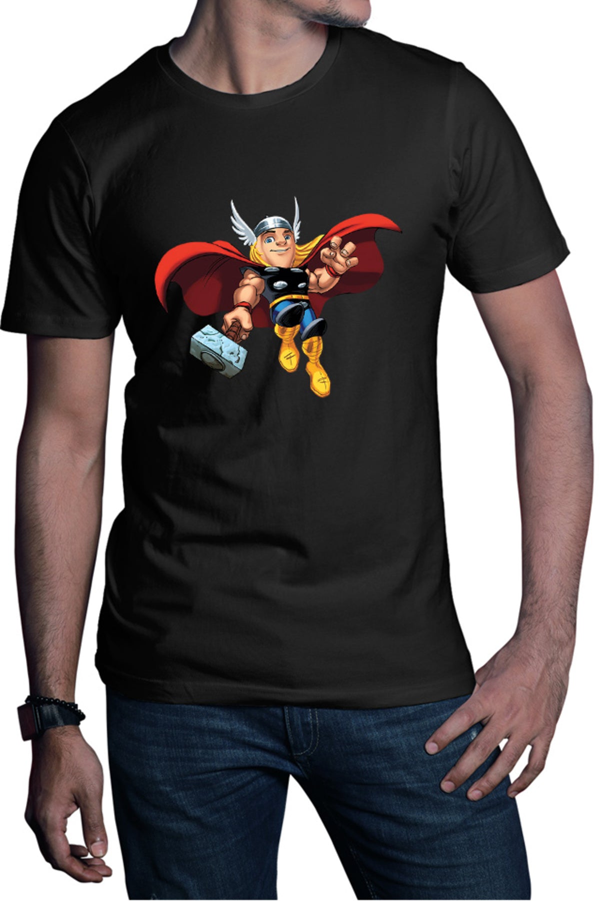 Tricou barbati Thor Fly Hammer Arrogant Midgard God Walt Disney