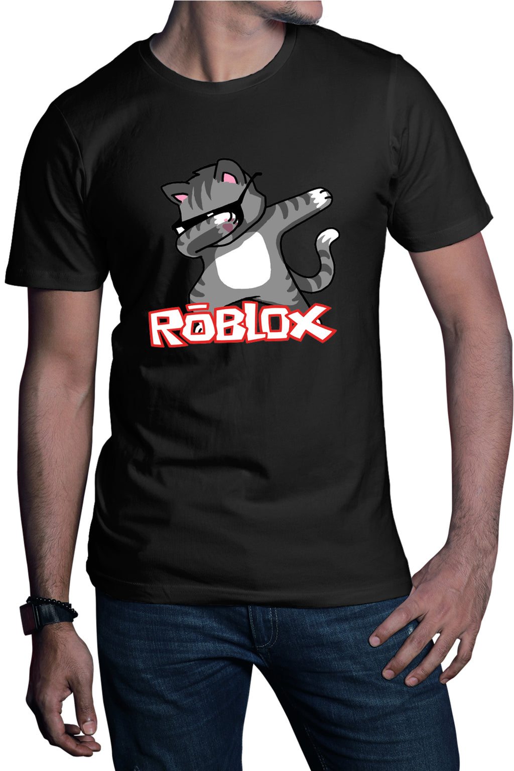 Tricou barbati Roblox Cat Kitten Fortnite Dab Vip