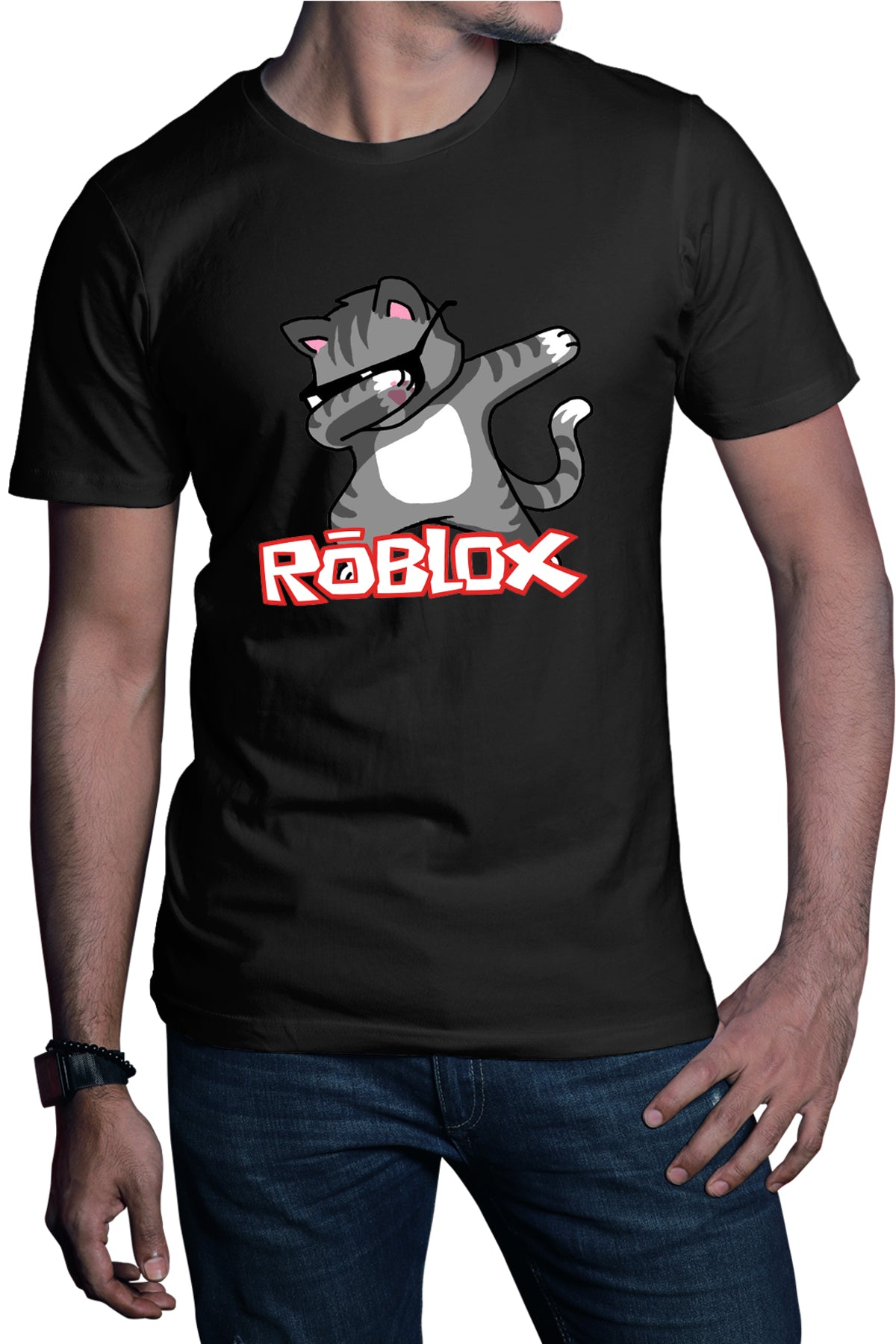 Tricou barbati Roblox Cat Kitten Fortnite Dab Vip