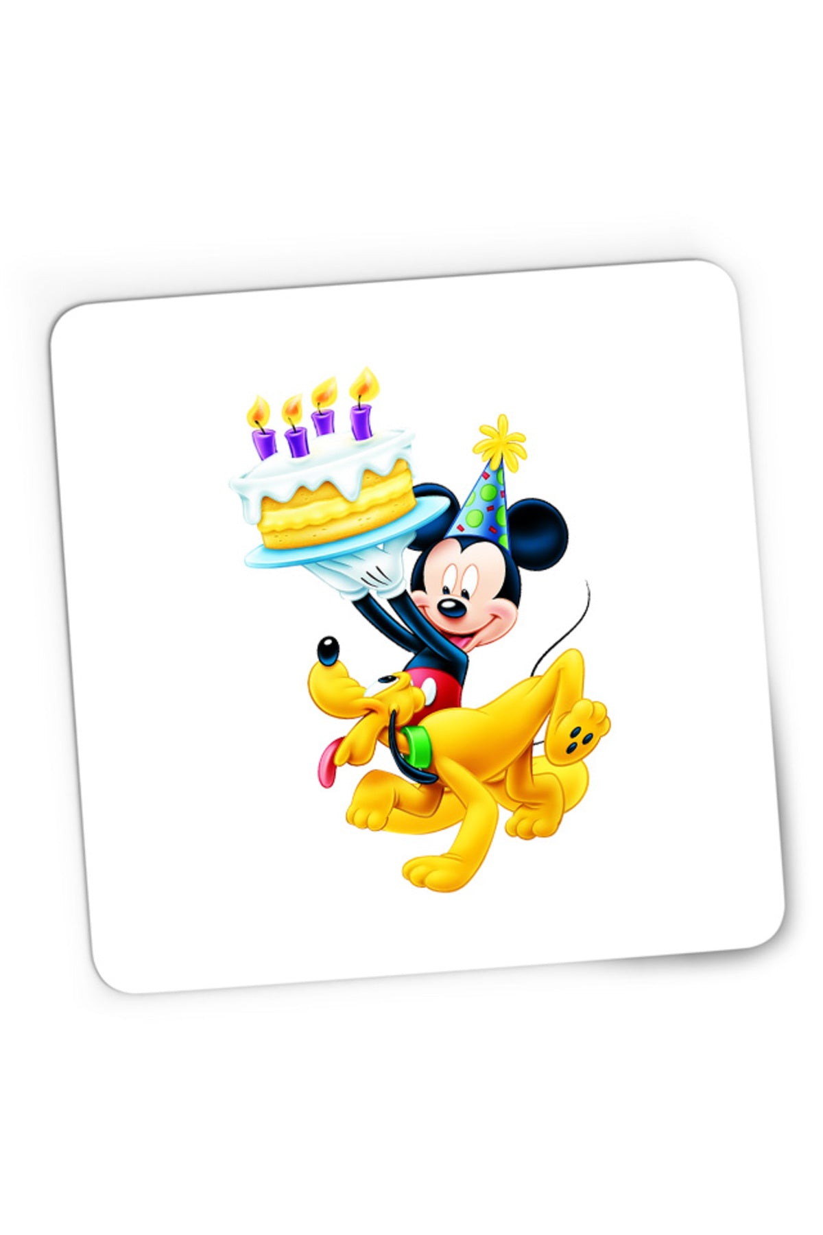 Mousepad Gaming Mickey Mouse Puppy Happy Birthday, 21x19 cm