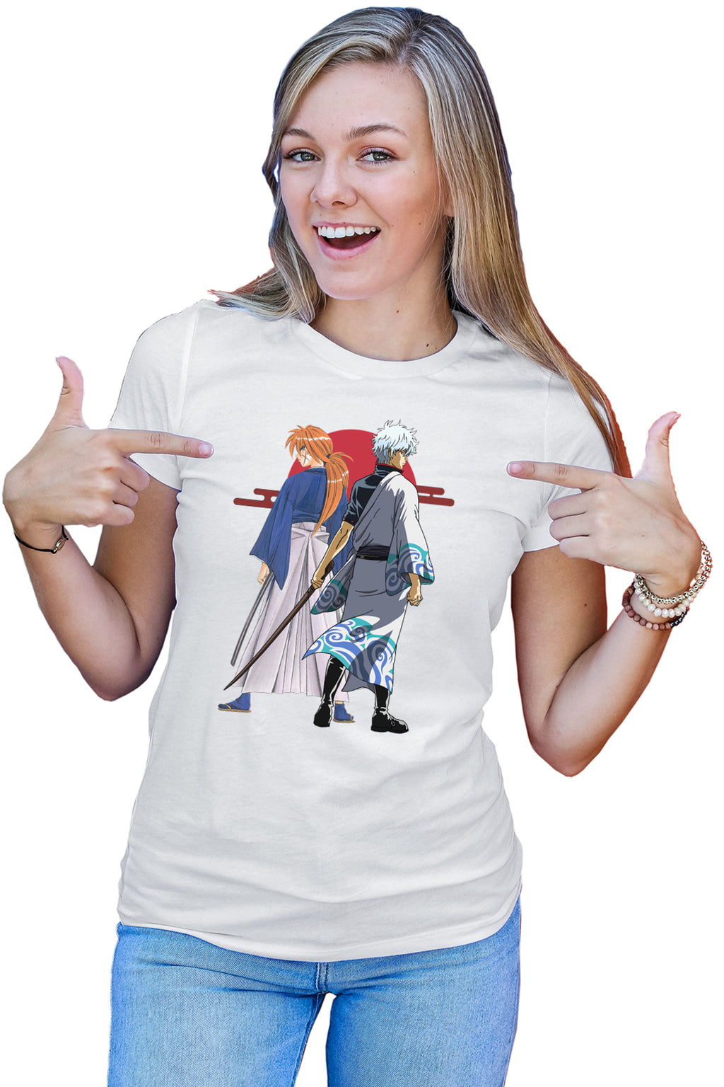 Tricou dama Rurouni Kenshin Kenshin Gintoki Samurai Pose