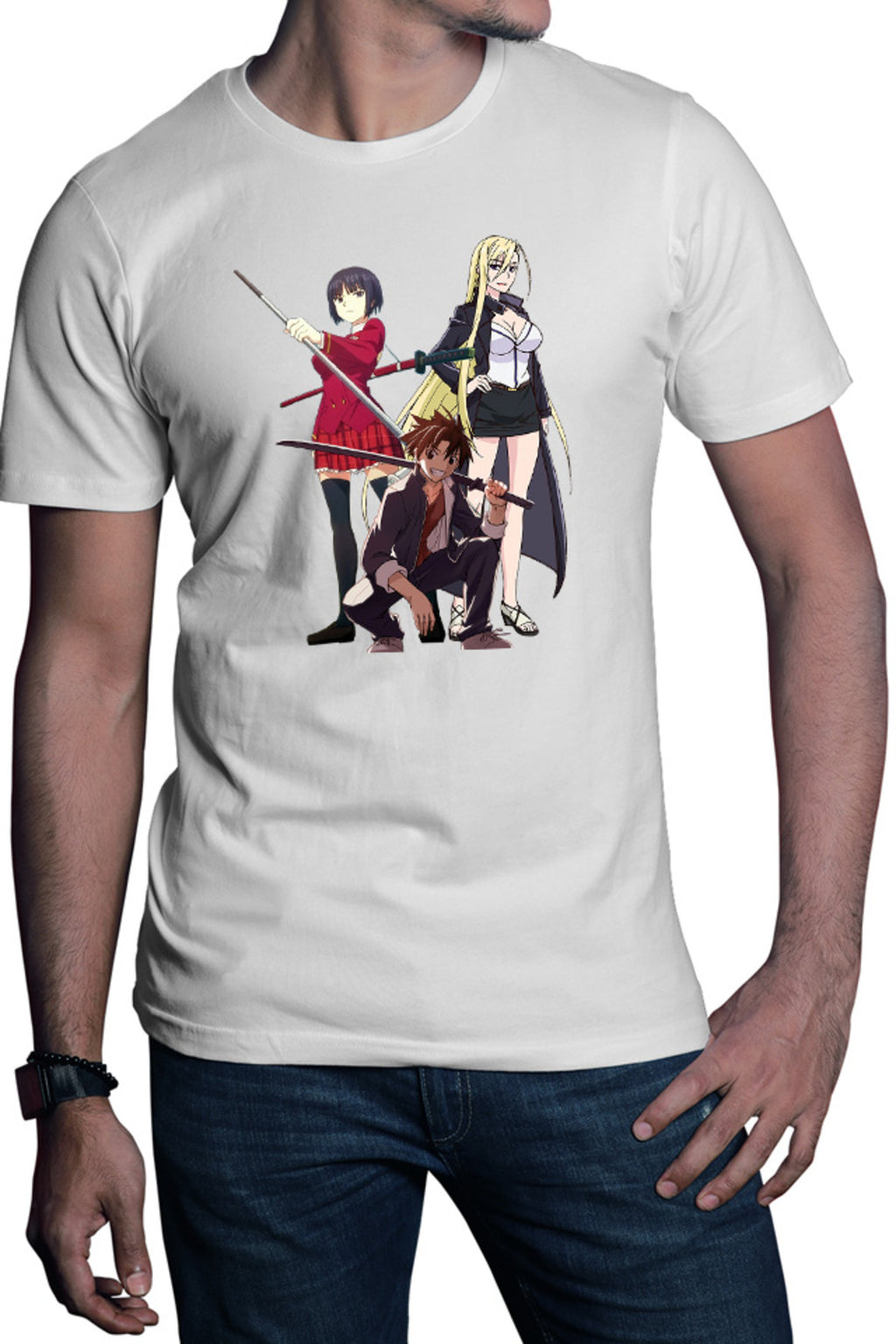 Tricou barbati UQ Holder Touta McDowell Orta Katana Sci-fi Anime School