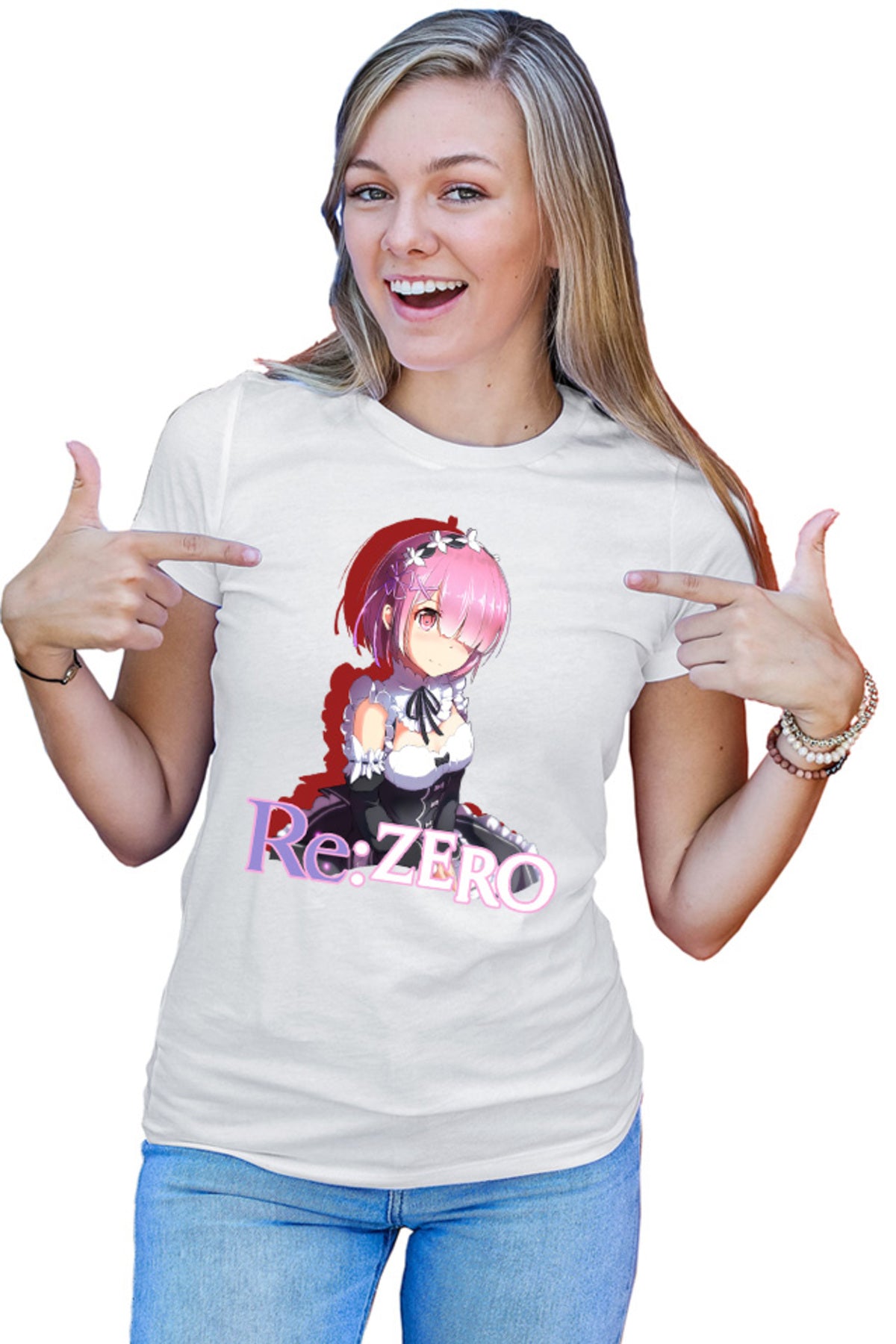 Tricou dama Re Zero RAM Maiden Strongest Sister Demon Otaku Japan