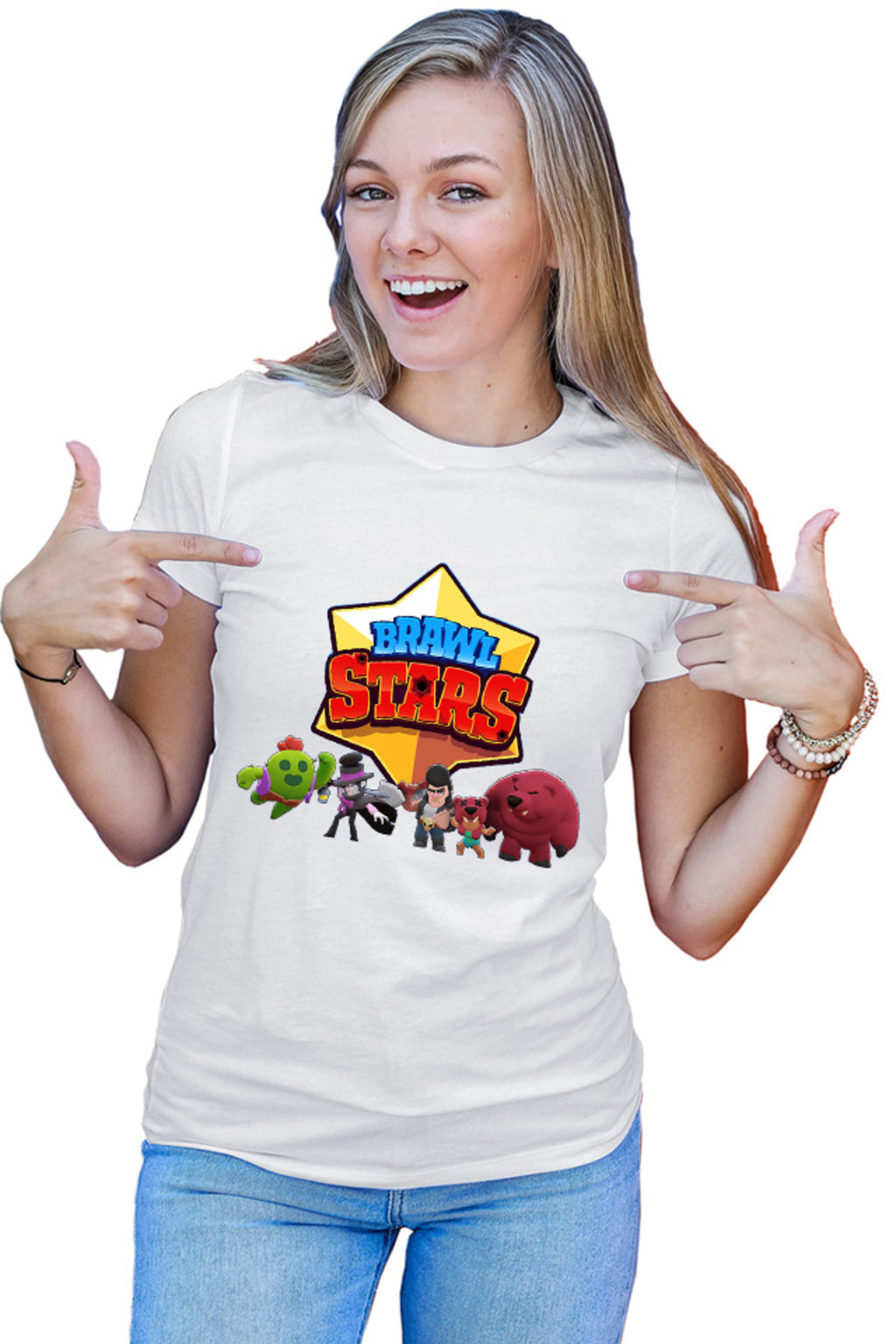 Tricou dama Brawl Stars Full Team Shooter Mobile Game Classes
